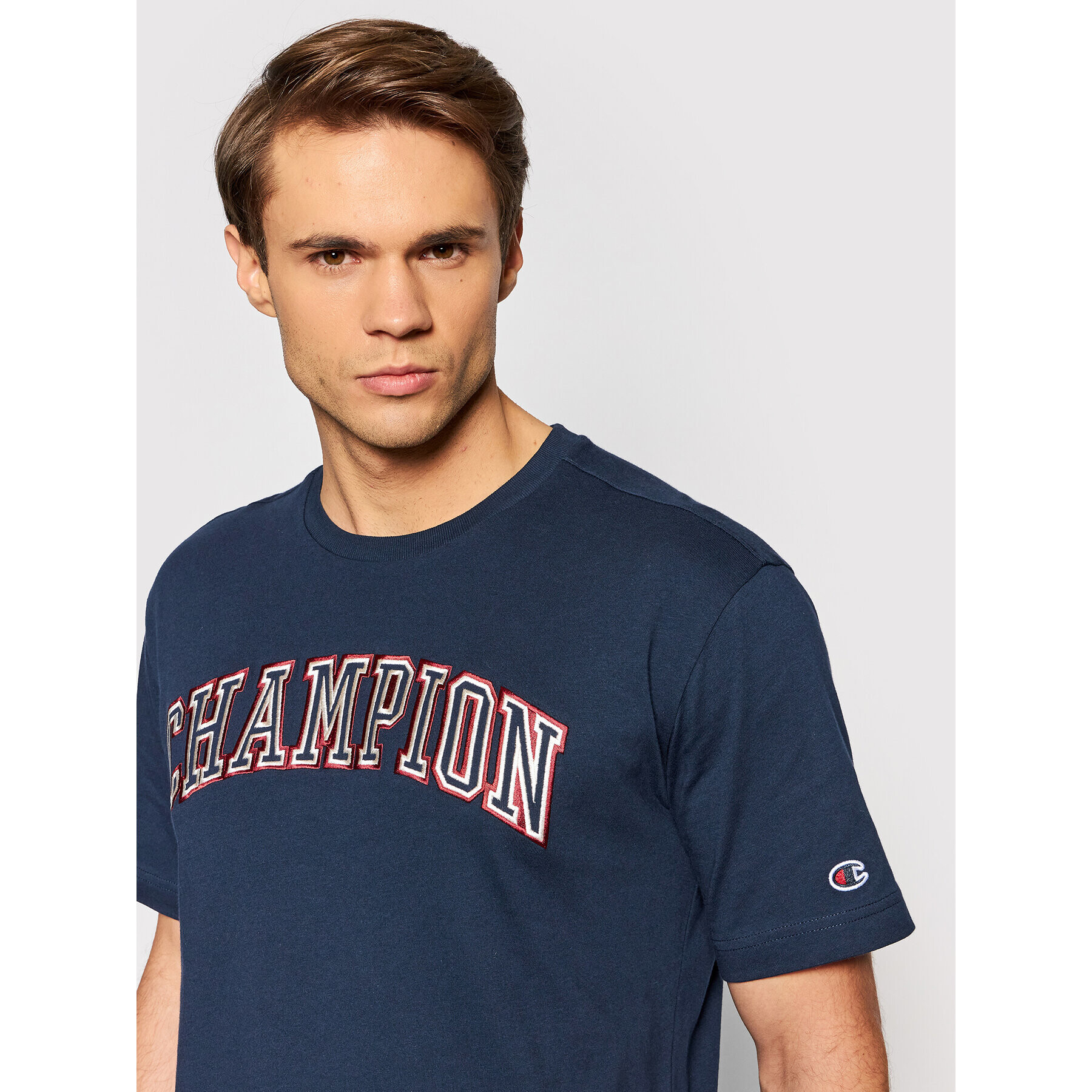 Champion Тишърт 216581 Тъмносин Regular Fit - Pepit.bg