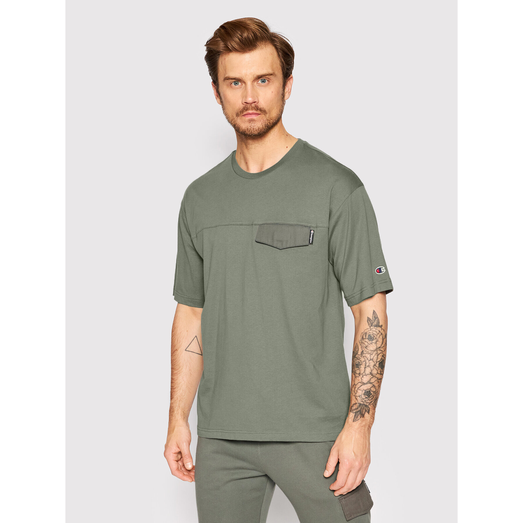 Champion Тишърт 217076 Зелен Custom Fit - Pepit.bg