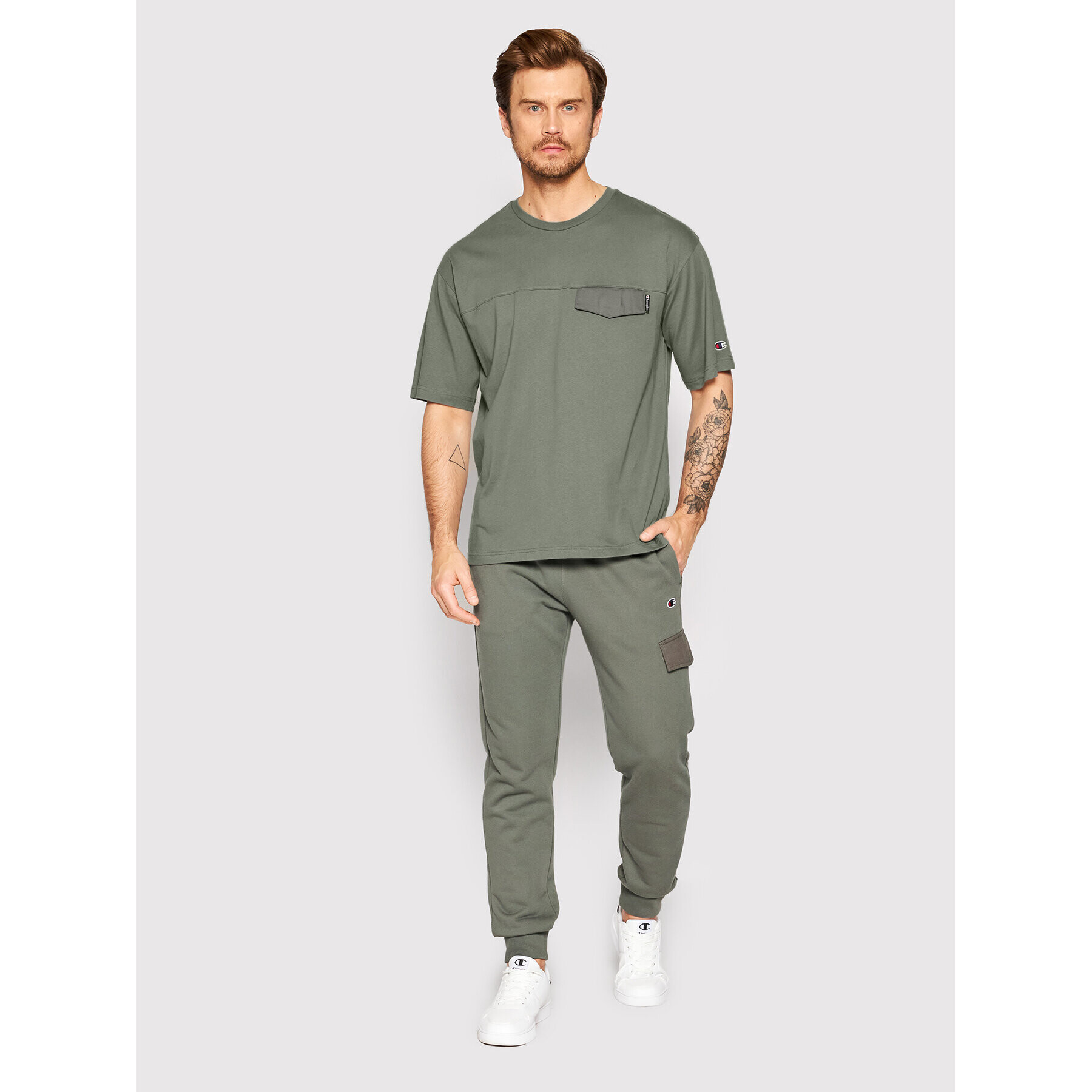 Champion Тишърт 217076 Зелен Custom Fit - Pepit.bg