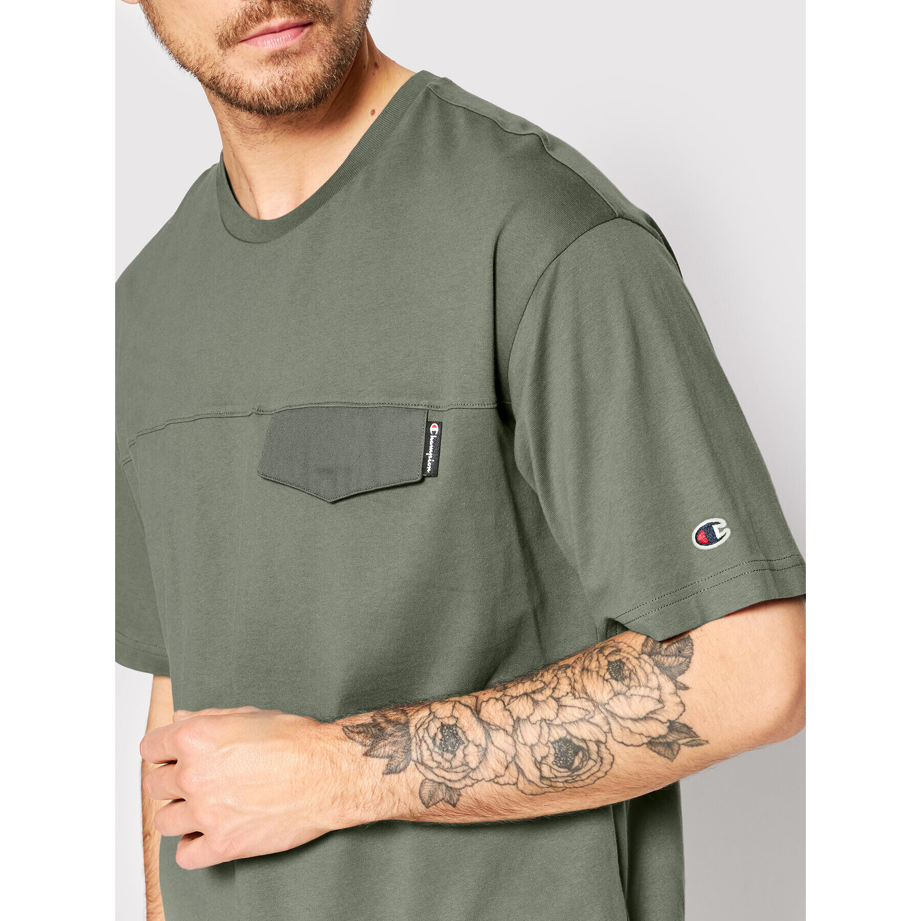 Champion Тишърт 217076 Зелен Custom Fit - Pepit.bg