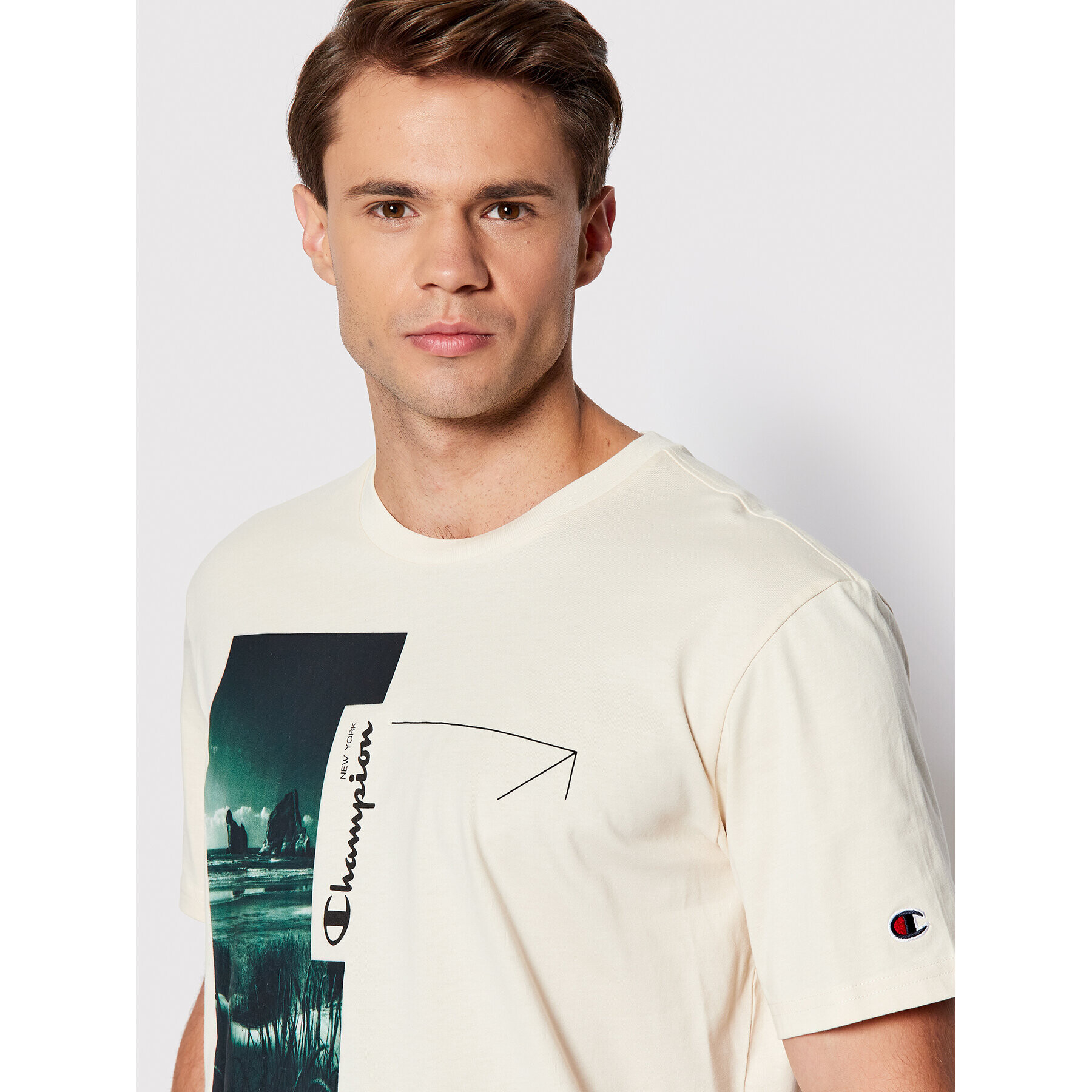 Champion Тишърт 217273 Бежов Regular Fit - Pepit.bg