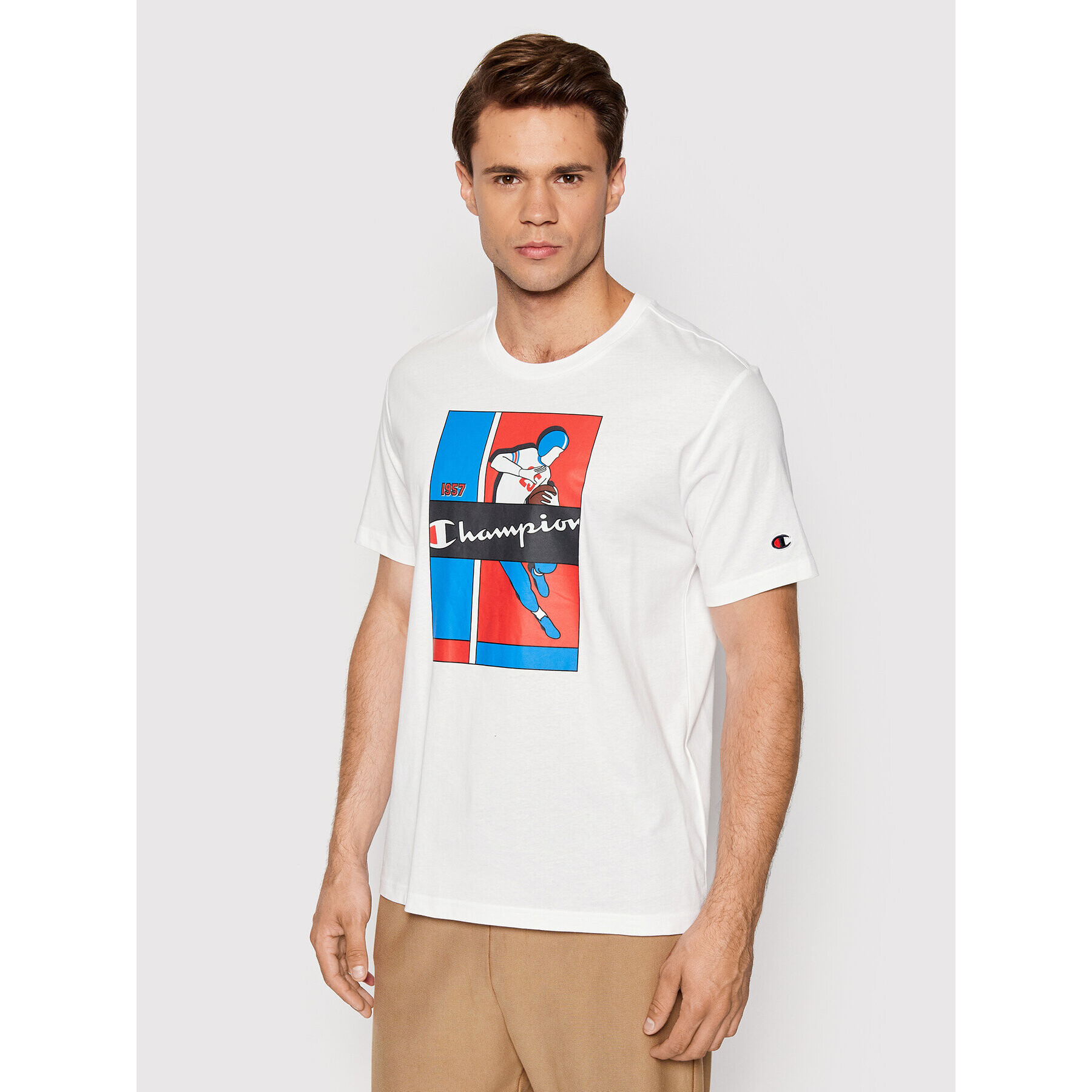 Champion Тишърт 217274 Бял Regular Fit - Pepit.bg