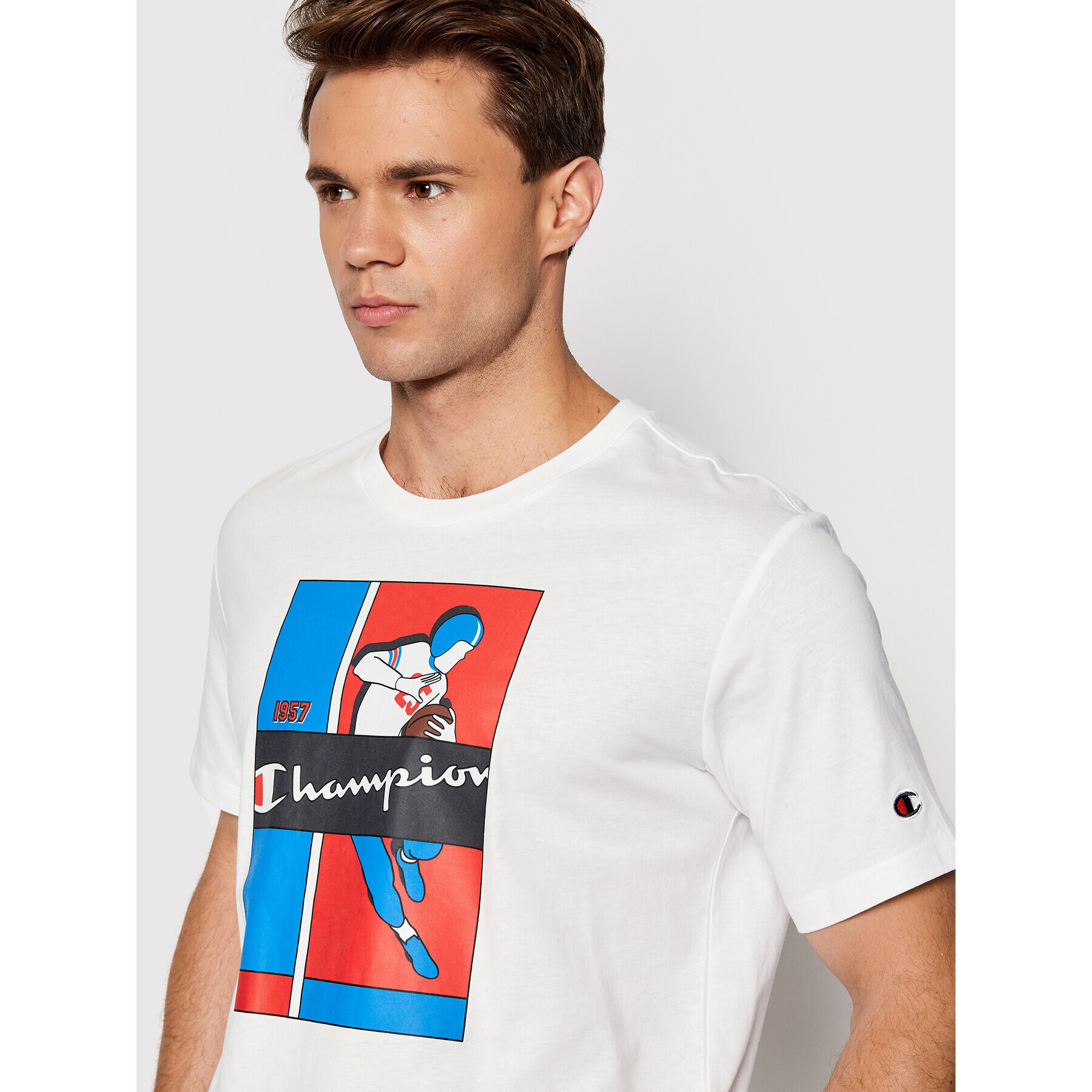 Champion Тишърт 217274 Бял Regular Fit - Pepit.bg