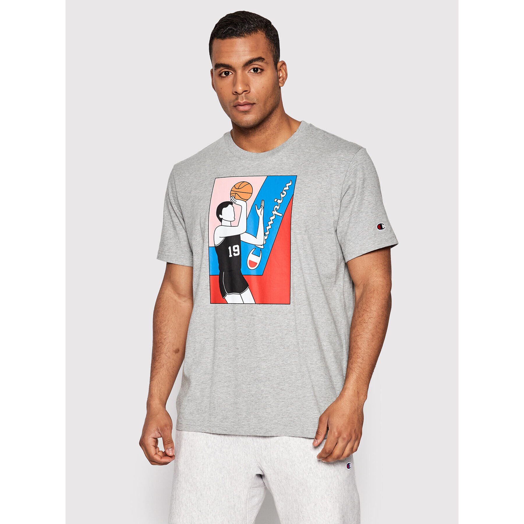 Champion Тишърт 217274 Сив Regular Fit - Pepit.bg