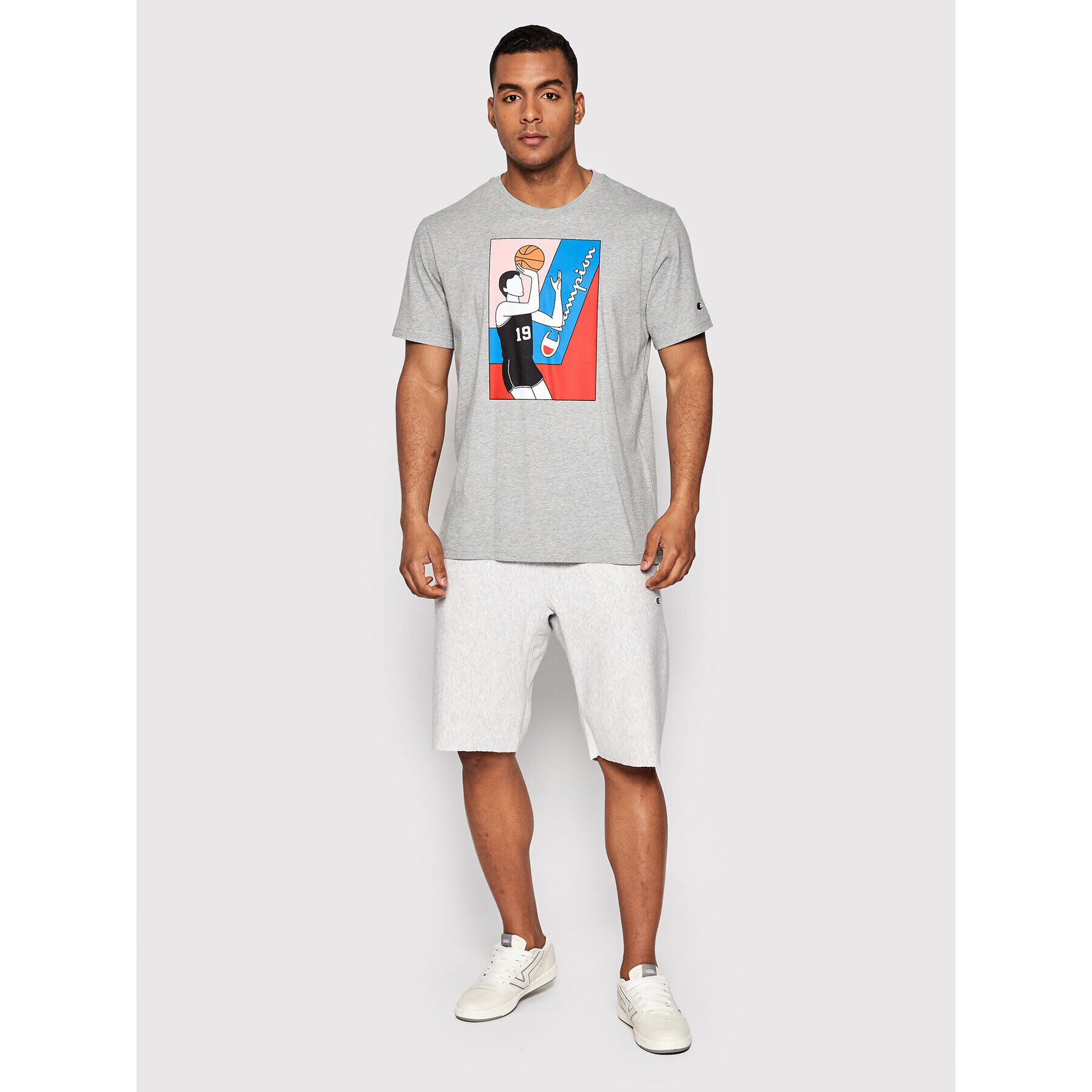 Champion Тишърт 217274 Сив Regular Fit - Pepit.bg
