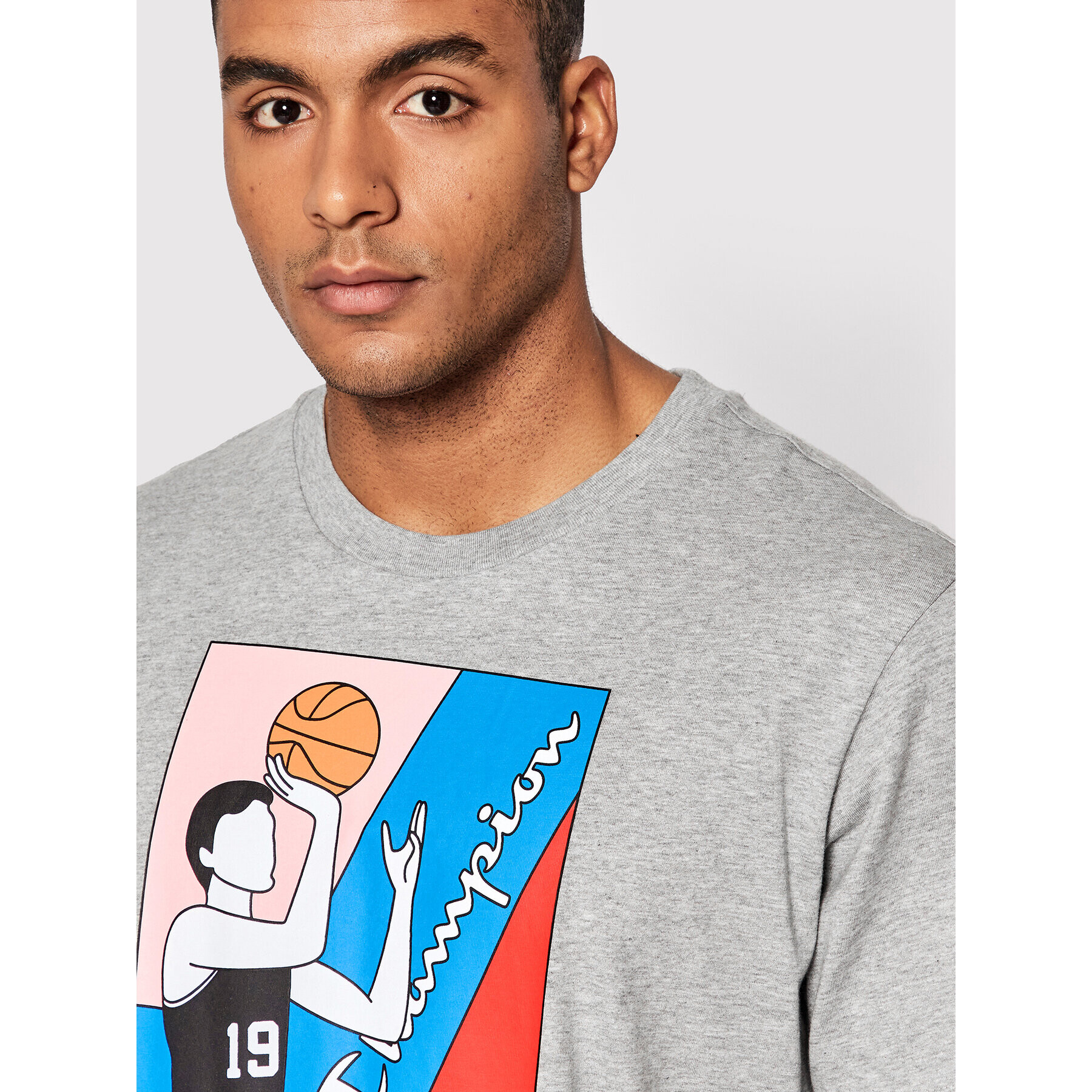 Champion Тишърт 217274 Сив Regular Fit - Pepit.bg
