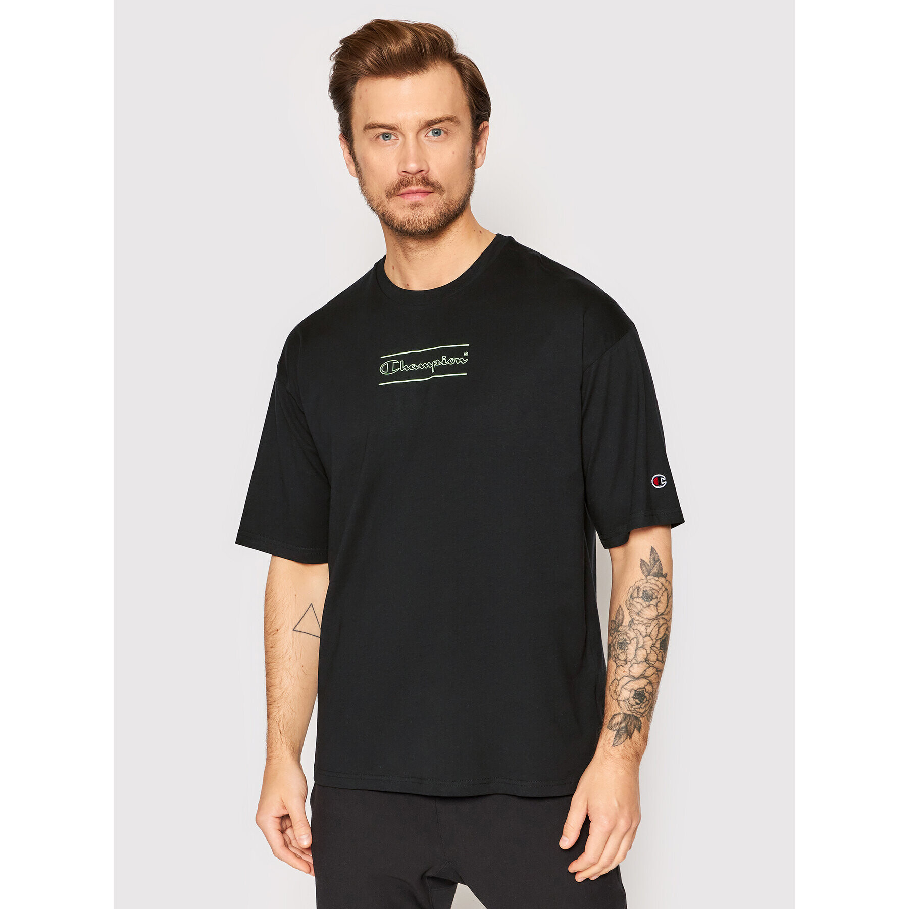 Champion Тишърт 217275 Черен Custom Fit - Pepit.bg