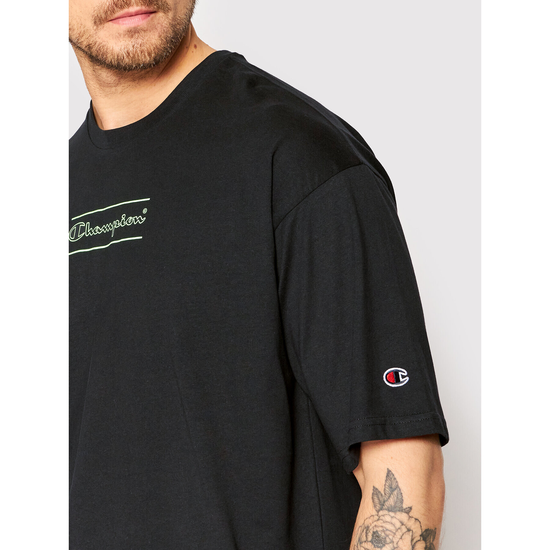 Champion Тишърт 217275 Черен Custom Fit - Pepit.bg