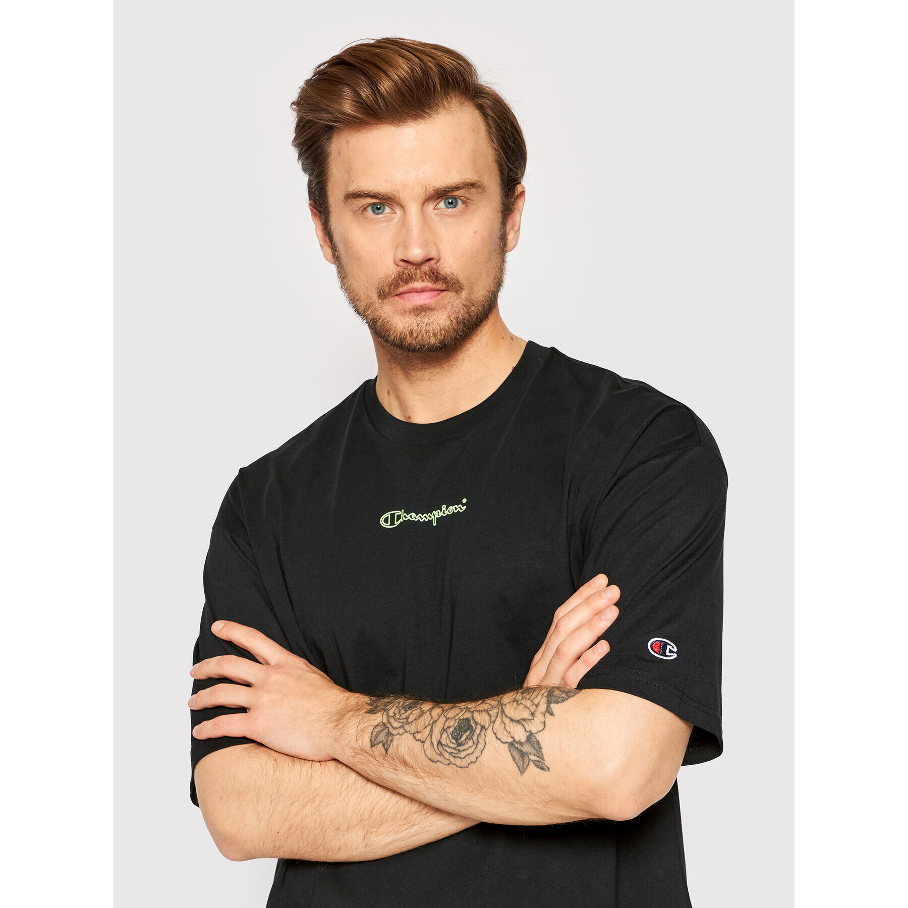 Champion Тишърт 217275 Черен Custom Fit - Pepit.bg