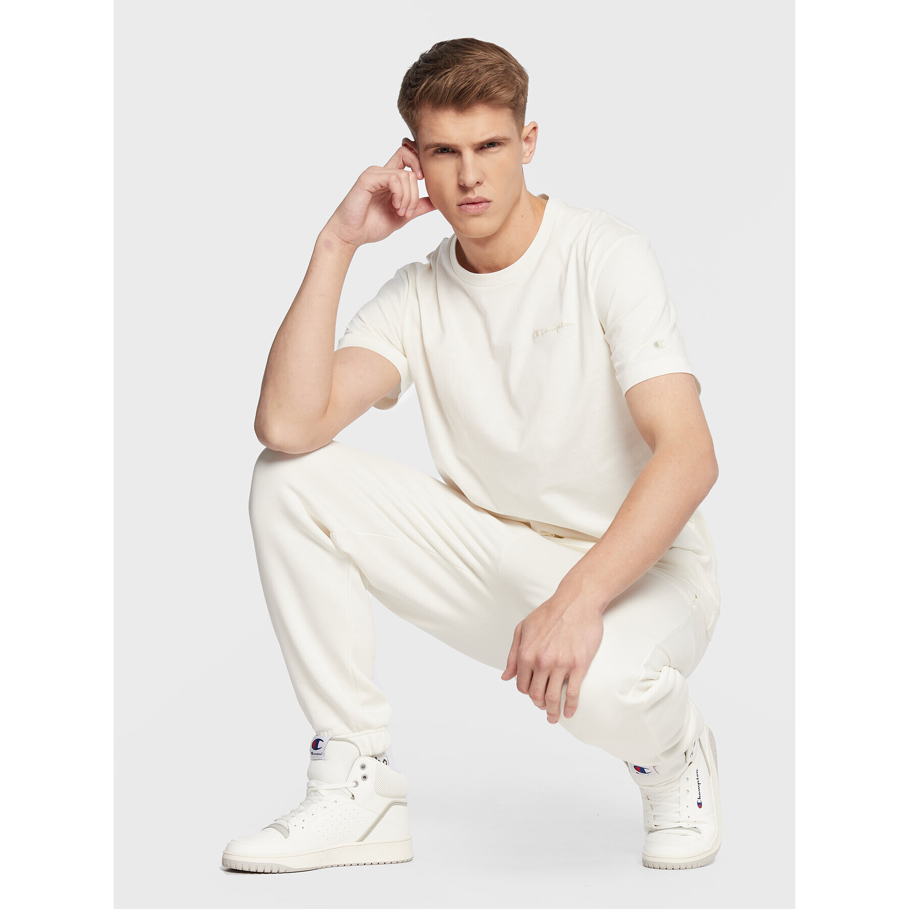 Champion Тишърт 217921 Екрю Regular Fit - Pepit.bg