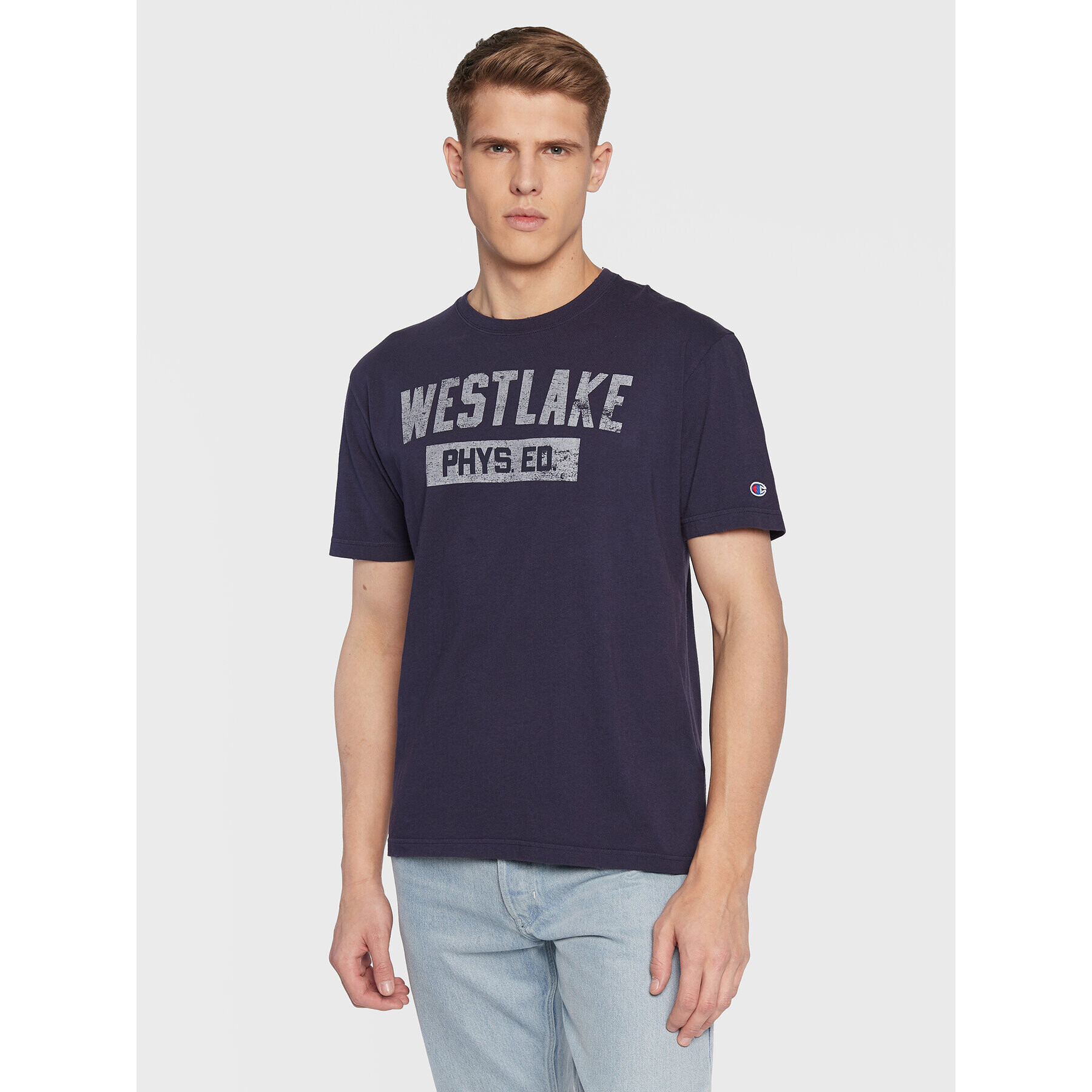 Champion Тишърт 217986 Тъмносин Regular Fit - Pepit.bg