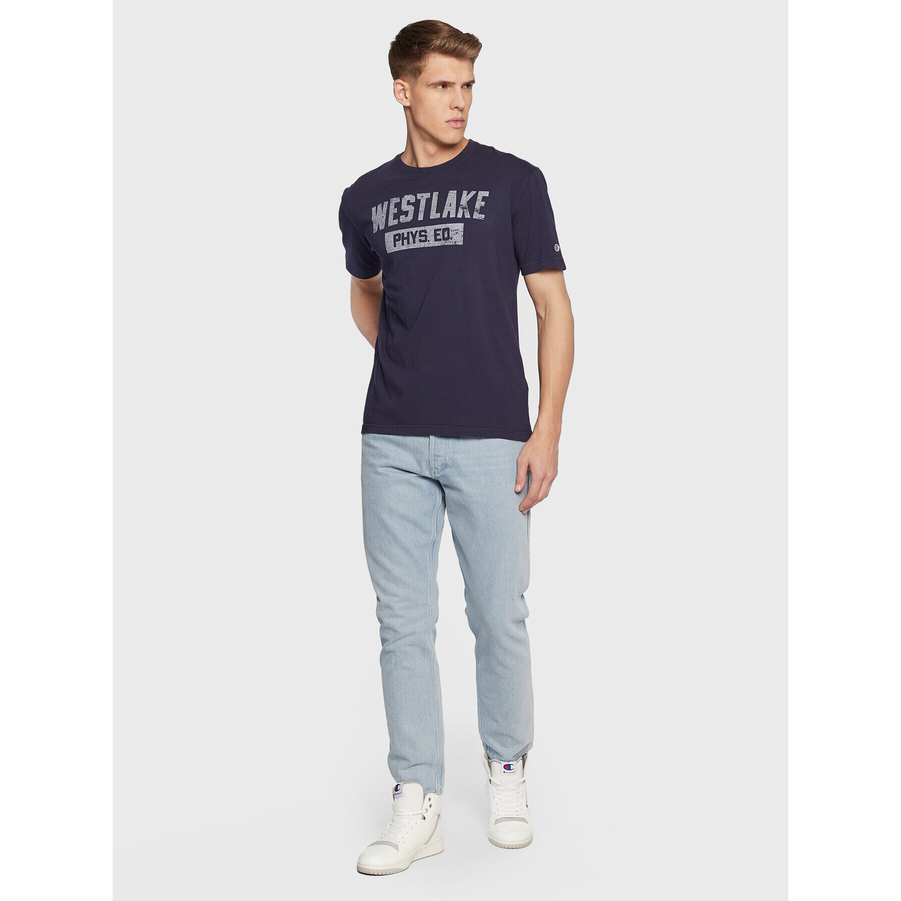 Champion Тишърт 217986 Тъмносин Regular Fit - Pepit.bg