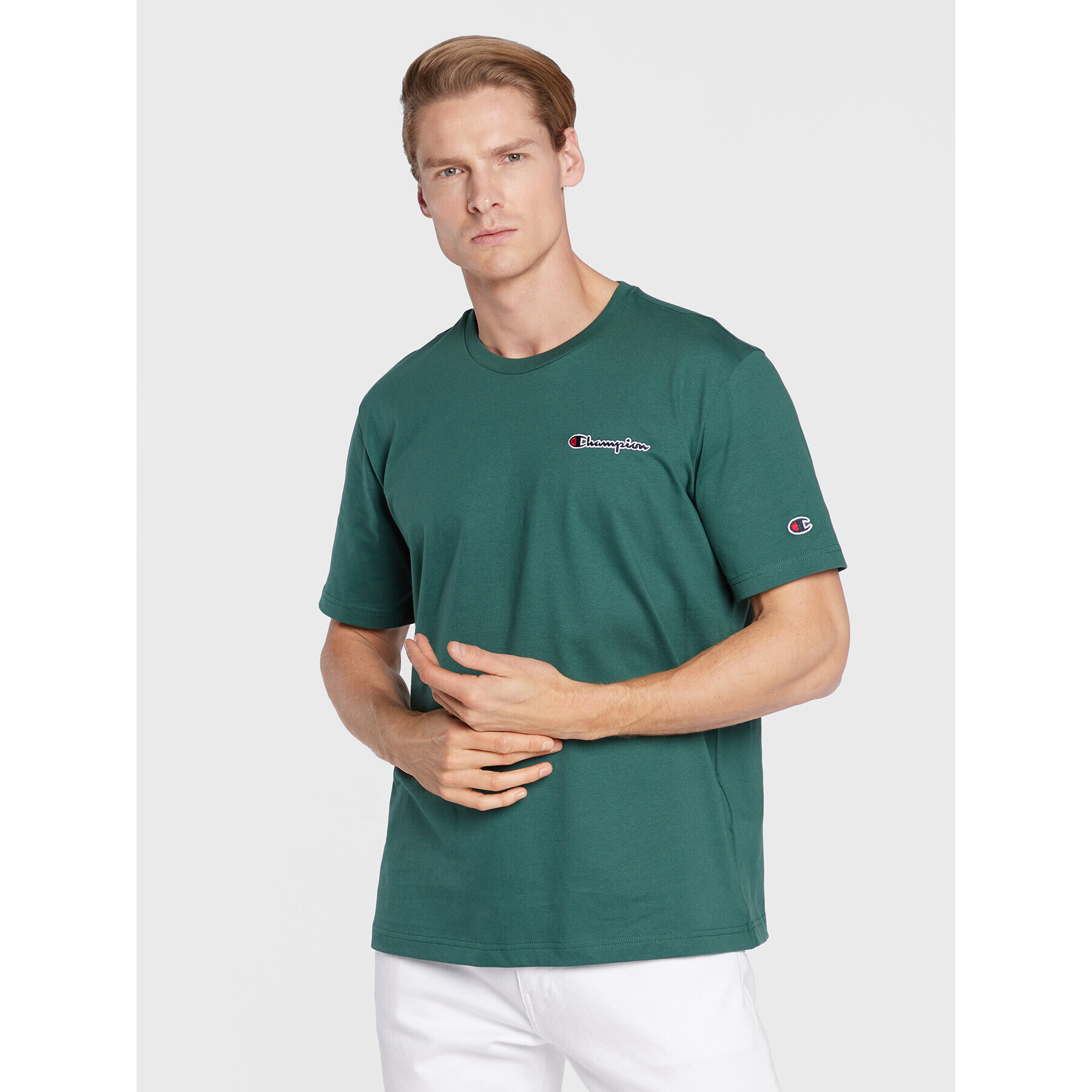 Champion Тишърт 218006 Зелен Regular Fit - Pepit.bg