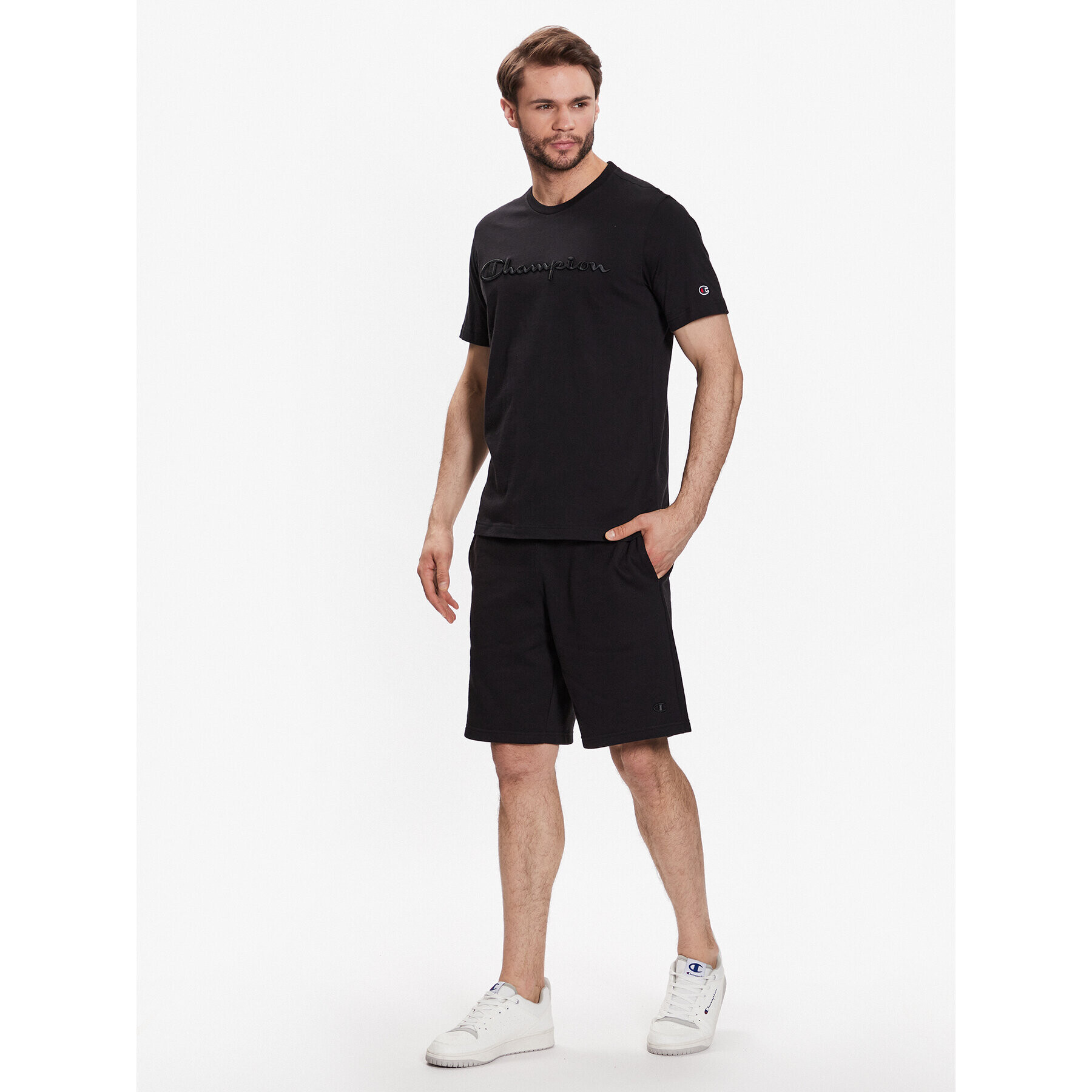 Champion Тишърт 218490 Черен Regular Fit - Pepit.bg
