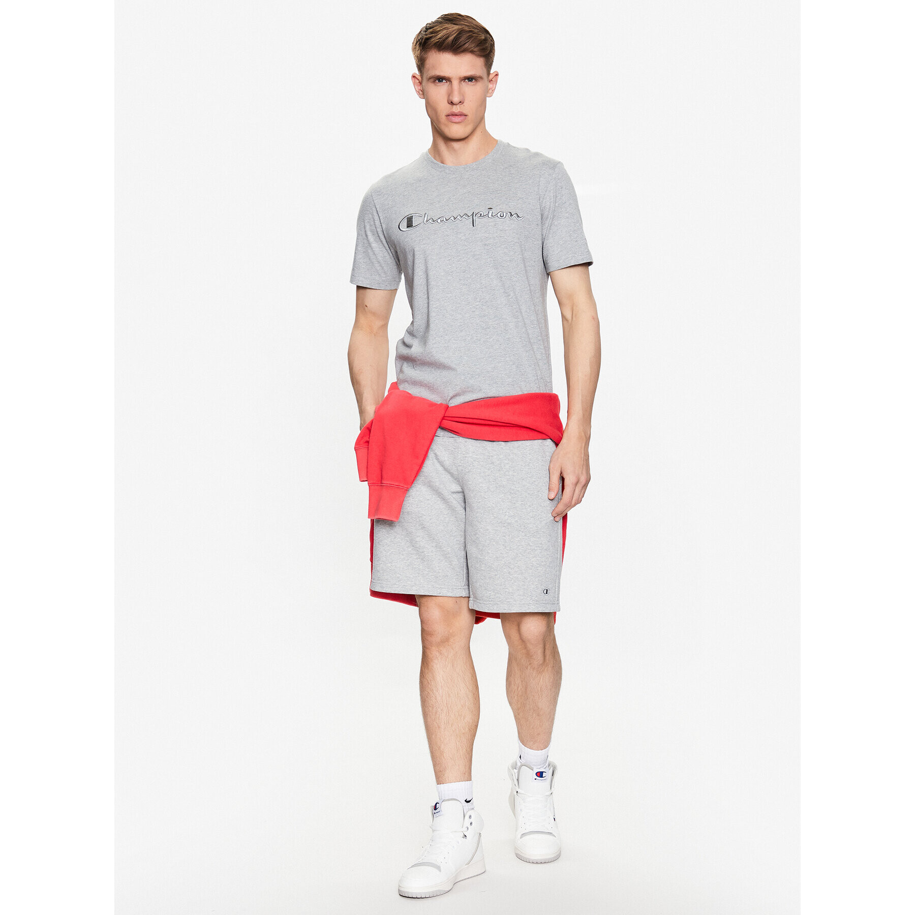 Champion Тишърт 218490 Сив Regular Fit - Pepit.bg