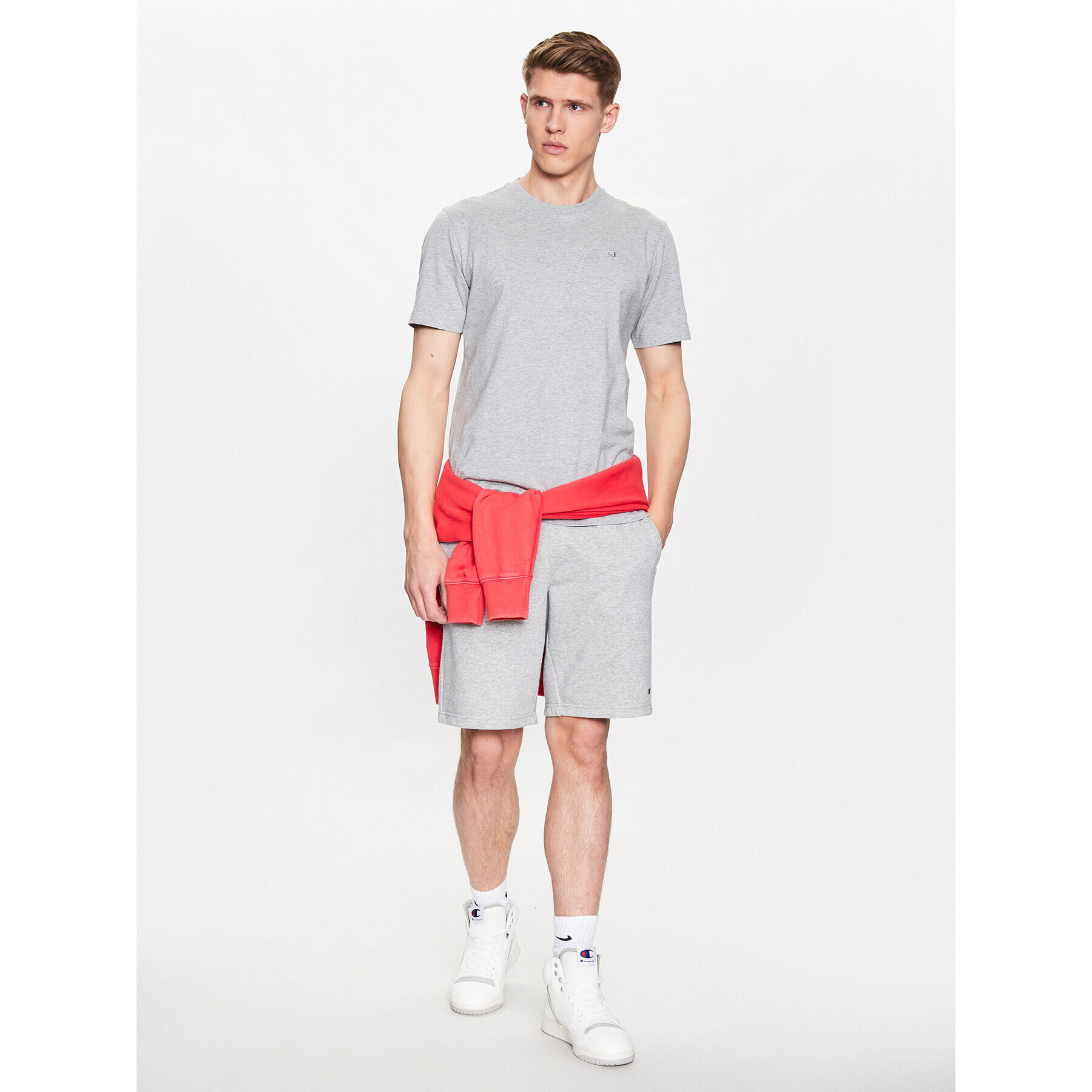 Champion Тишърт 218496 Сив Regular Fit - Pepit.bg