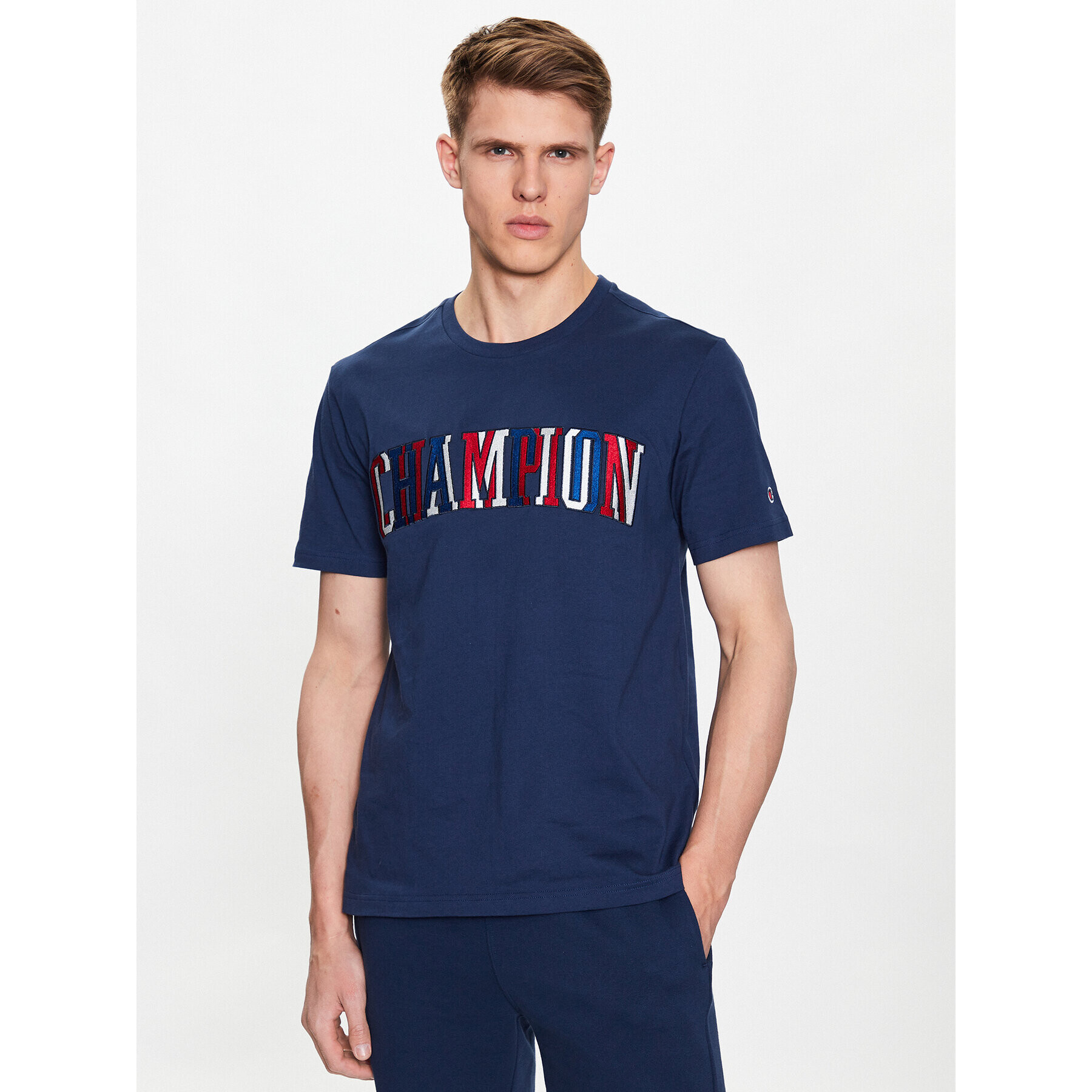 Champion Тишърт 218512 Тъмносин Regular Fit - Pepit.bg