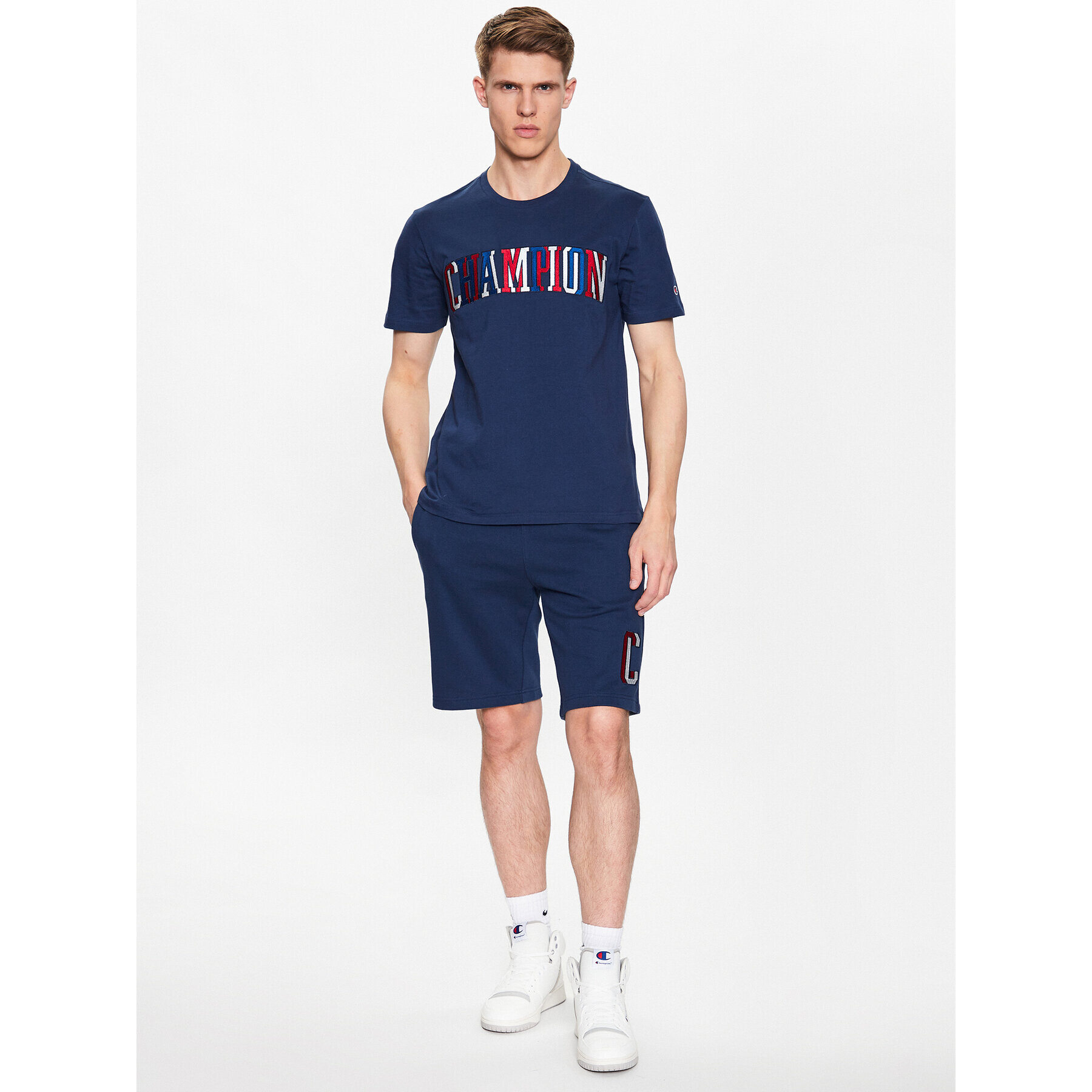 Champion Тишърт 218512 Тъмносин Regular Fit - Pepit.bg