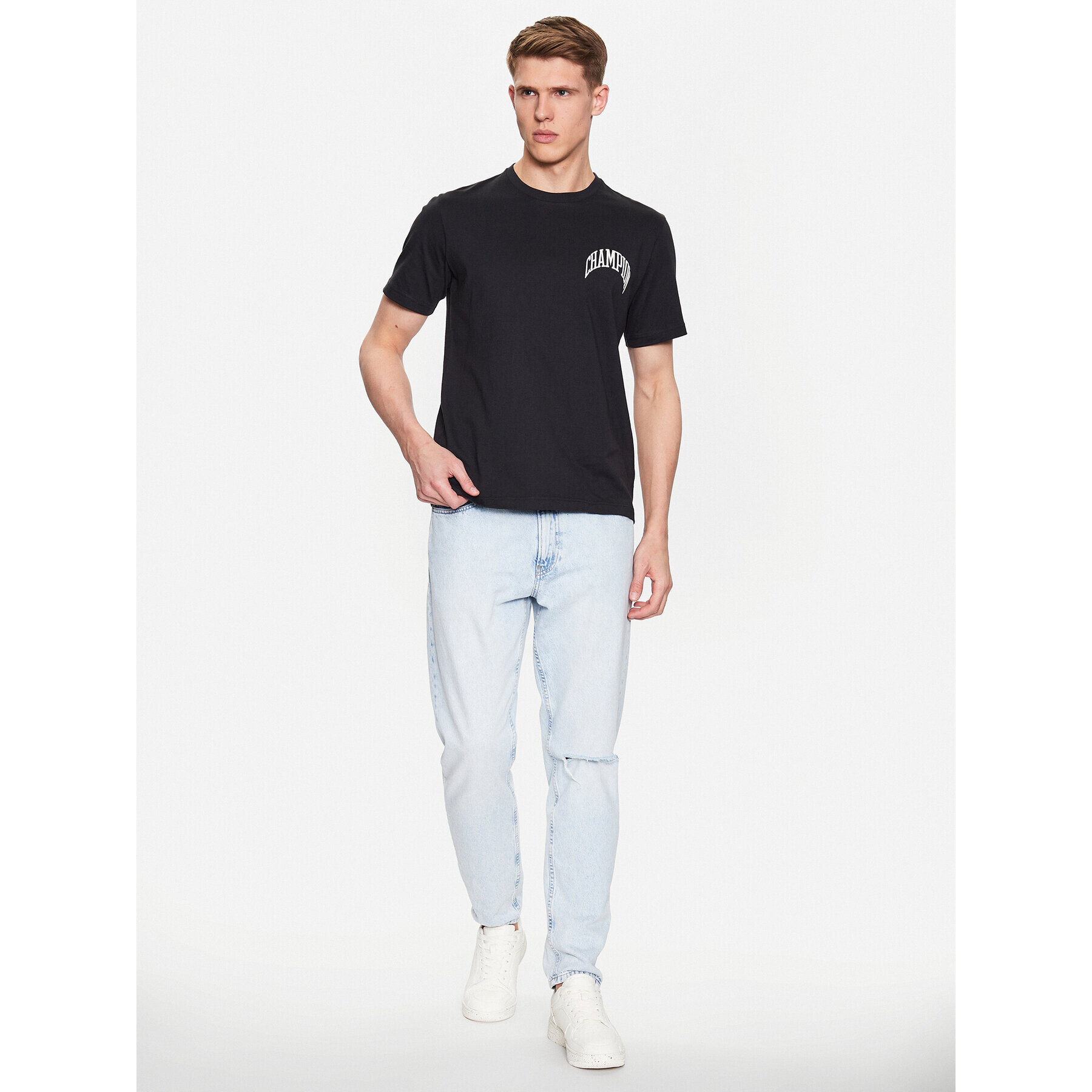 Champion Тишърт 218521 Черен Regular Fit - Pepit.bg