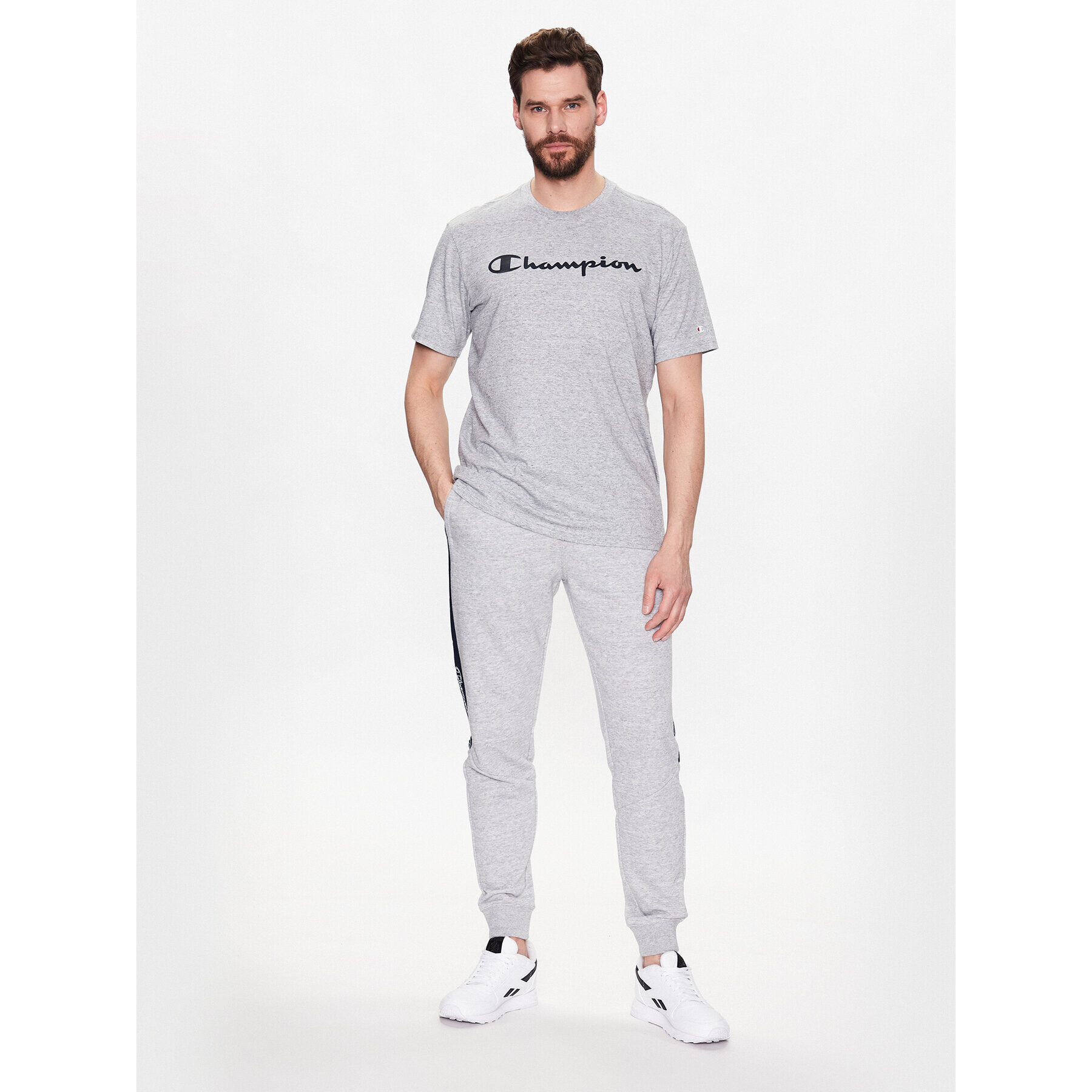 Champion Тишърт 218531 Сив Regular Fit - Pepit.bg