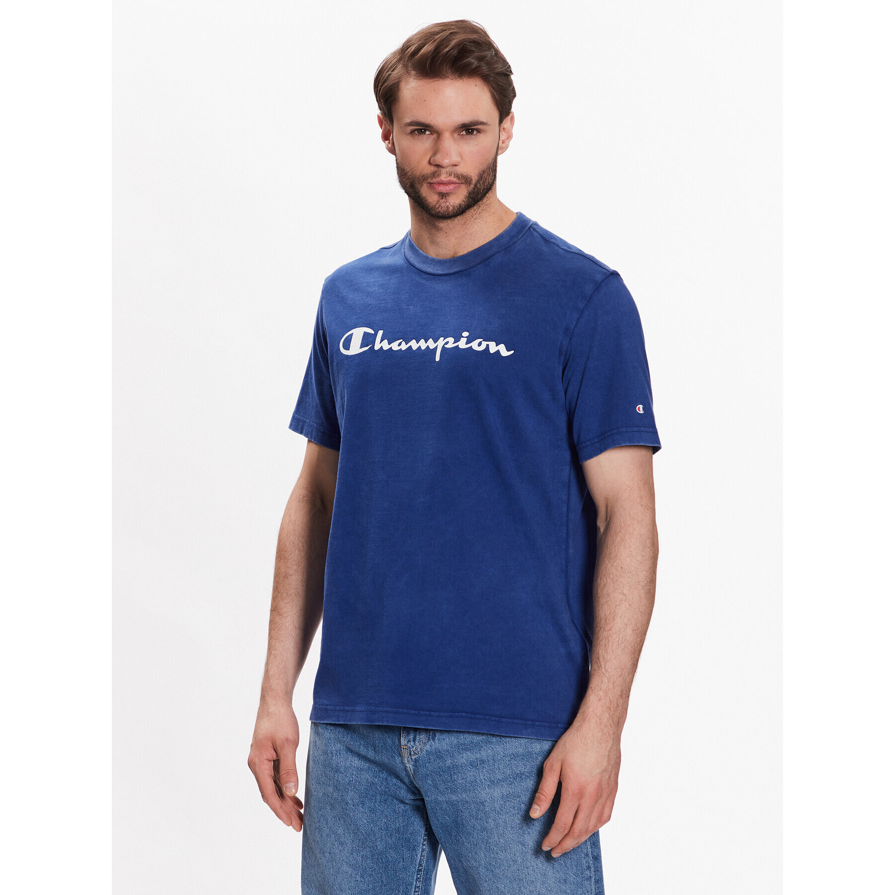 Champion Тишърт 218604 Тъмносин Regular Fit - Pepit.bg