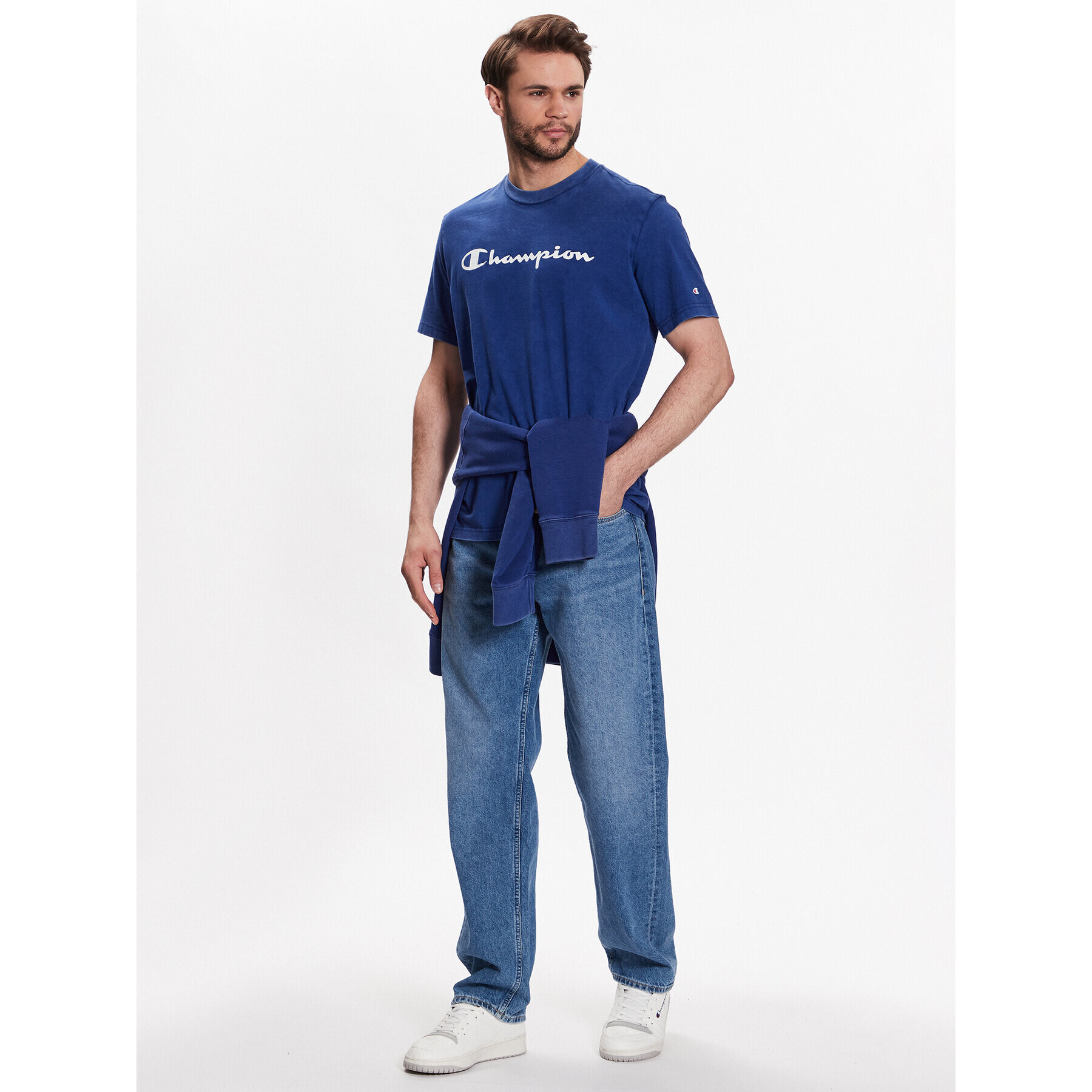 Champion Тишърт 218604 Тъмносин Regular Fit - Pepit.bg