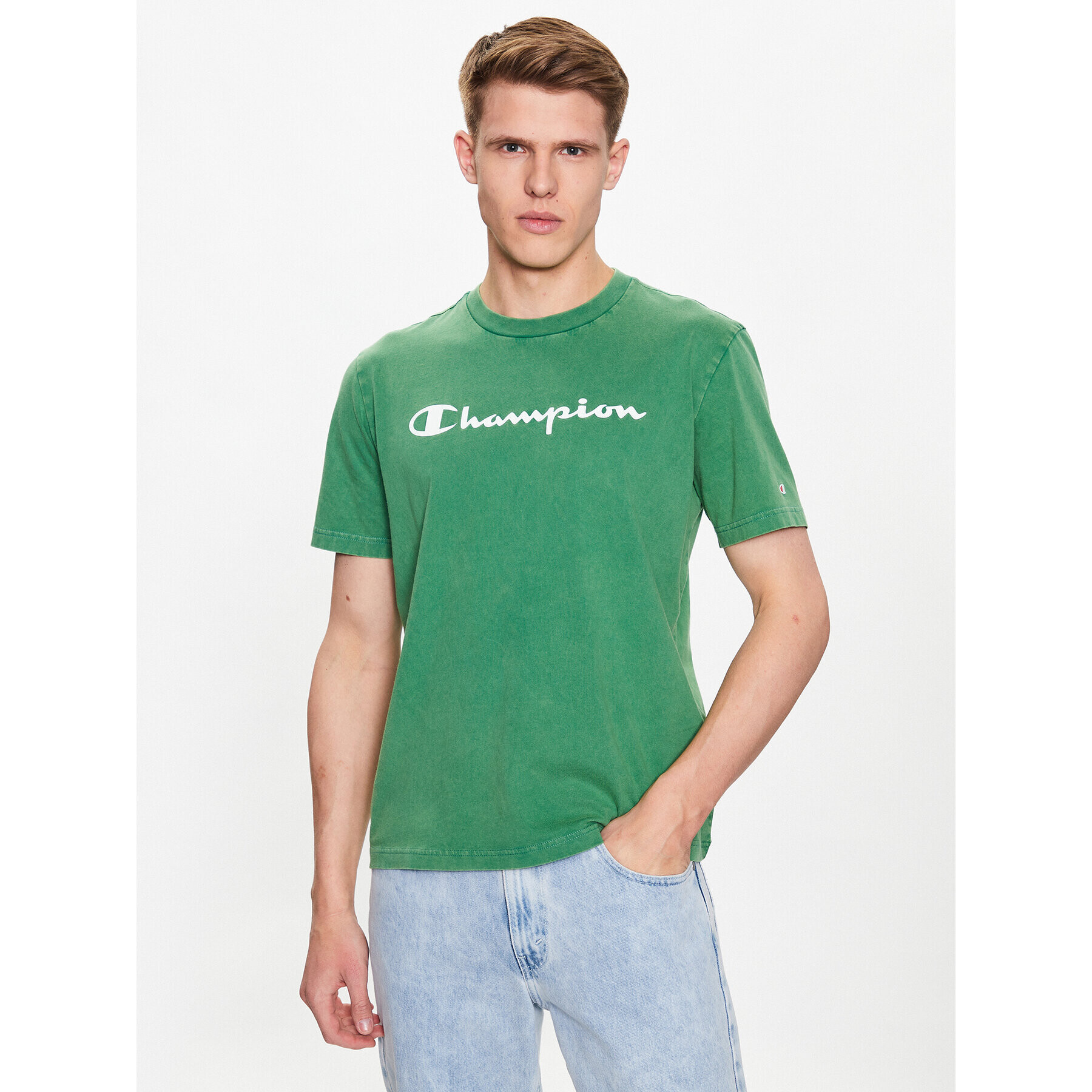 Champion Тишърт 218604 Зелен Regular Fit - Pepit.bg