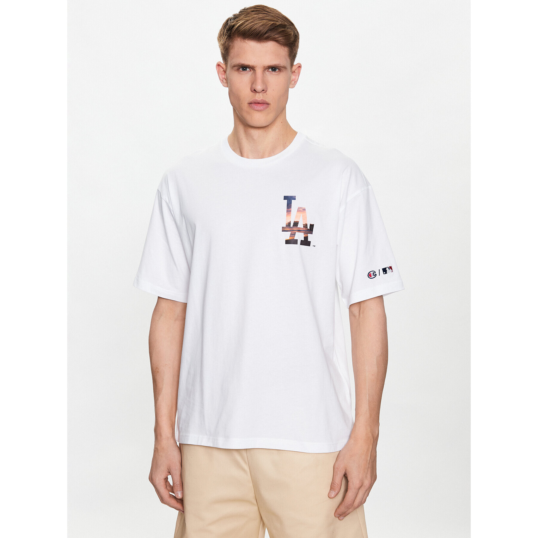 Champion Тишърт 218923 Бял Relaxed Fit - Pepit.bg