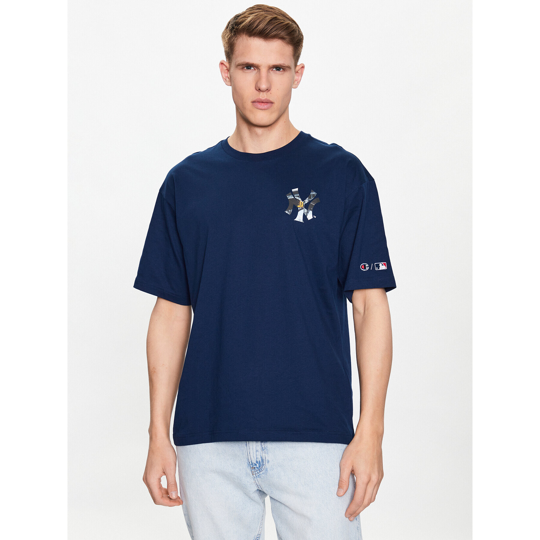 Champion Тишърт 218923 Тъмносин Relaxed Fit - Pepit.bg