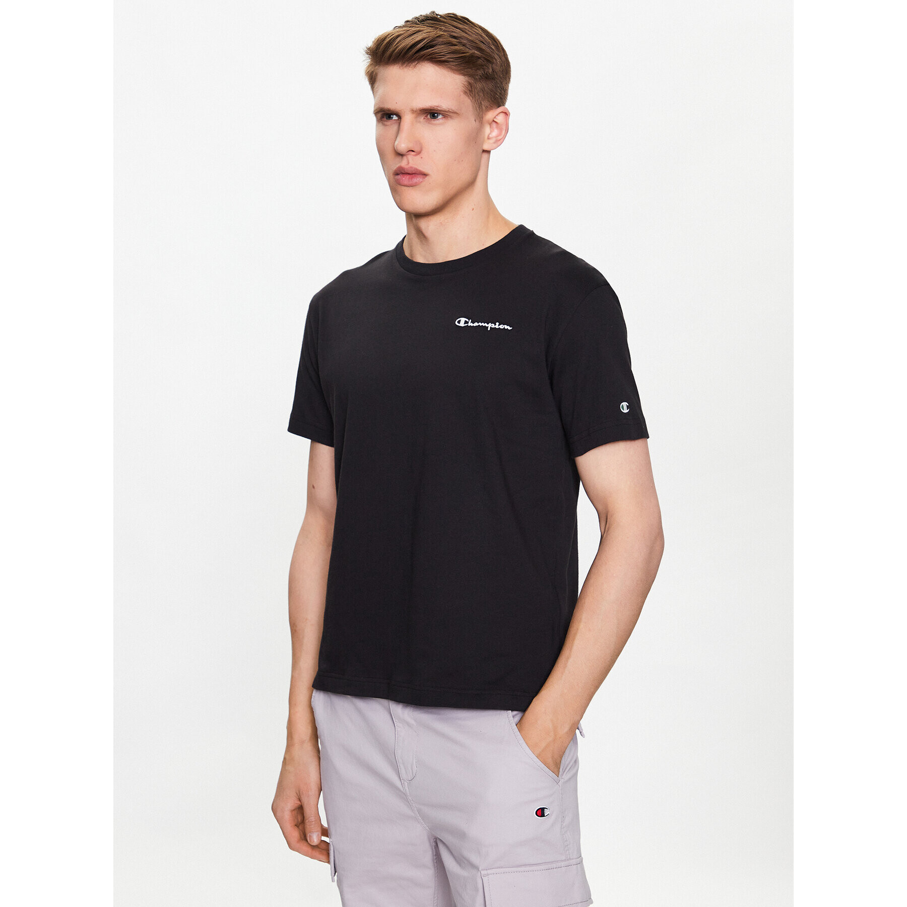 Champion Тишърт 218928 Черен Regular Fit - Pepit.bg