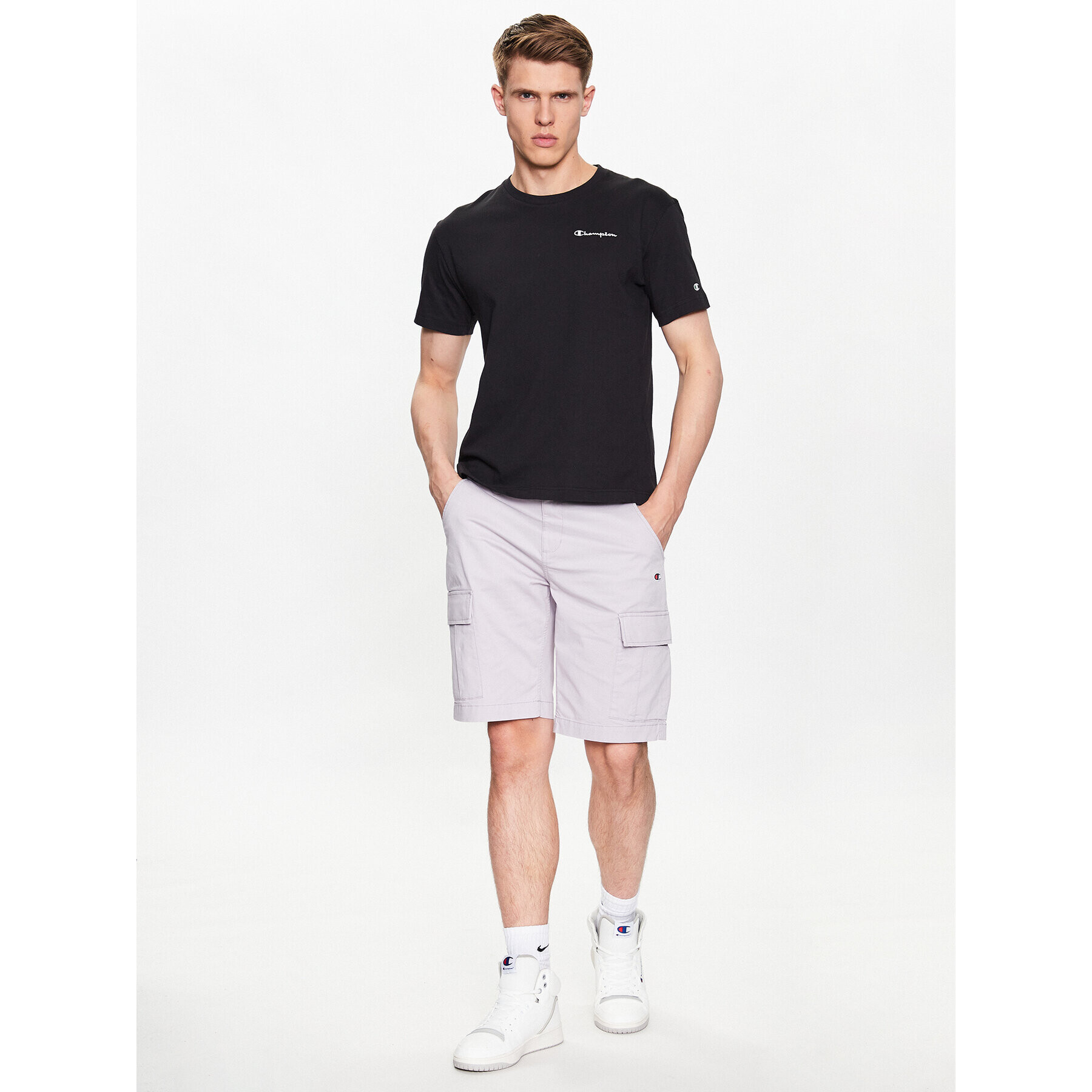 Champion Тишърт 218928 Черен Regular Fit - Pepit.bg