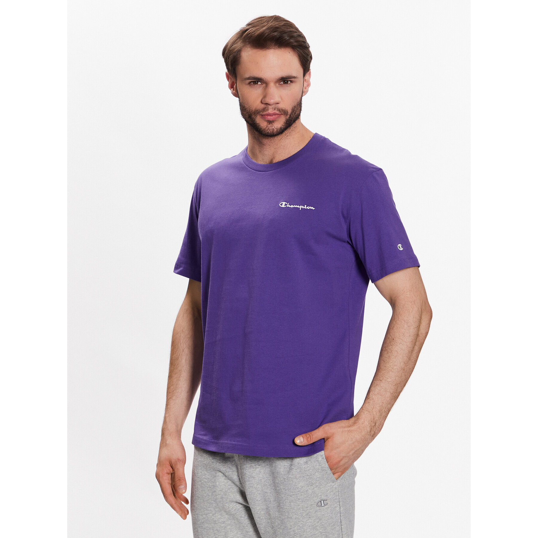 Champion Тишърт 218928 Виолетов Regular Fit - Pepit.bg