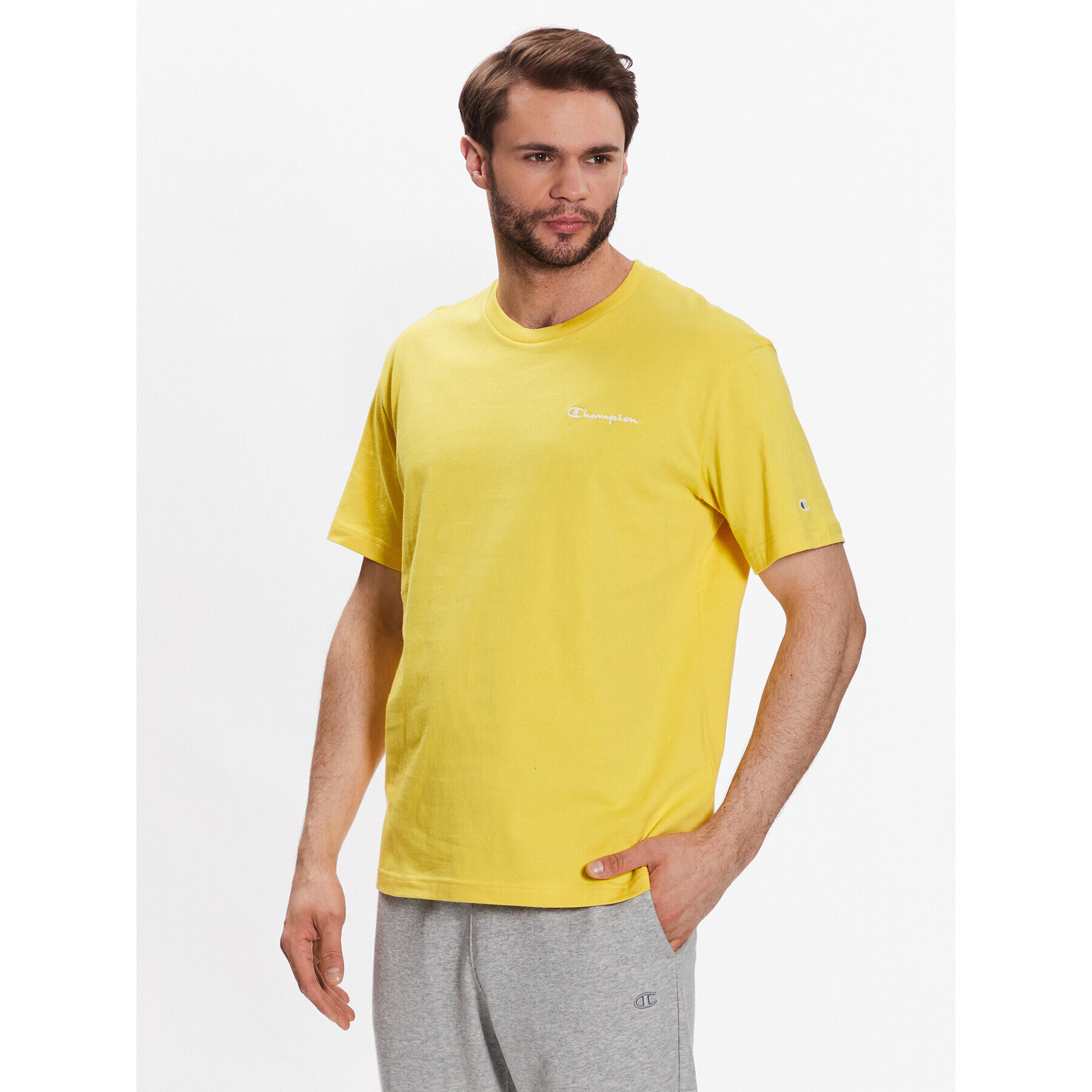 Champion Тишърт 218928 Жълт Regular Fit - Pepit.bg