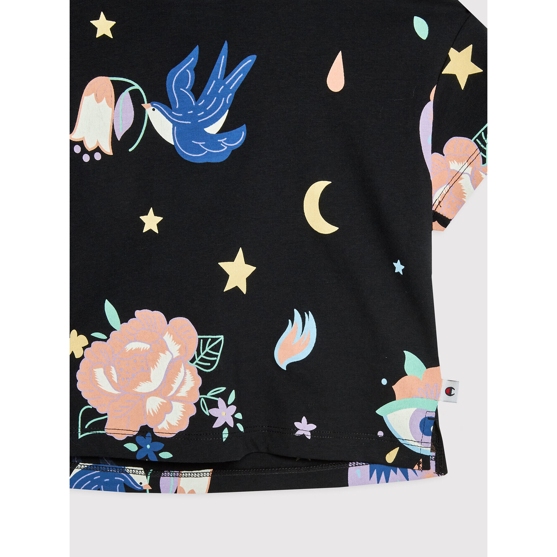 Champion Тишърт All-Over Colourful Print 404400 Черен Custom Fit - Pepit.bg