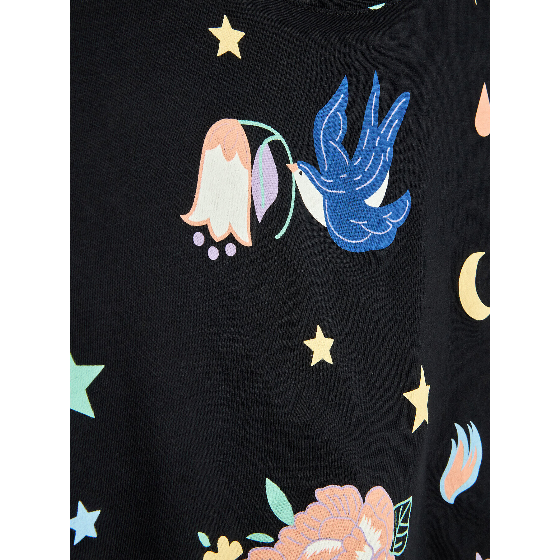 Champion Тишърт All-Over Colourful Print 404400 Черен Custom Fit - Pepit.bg