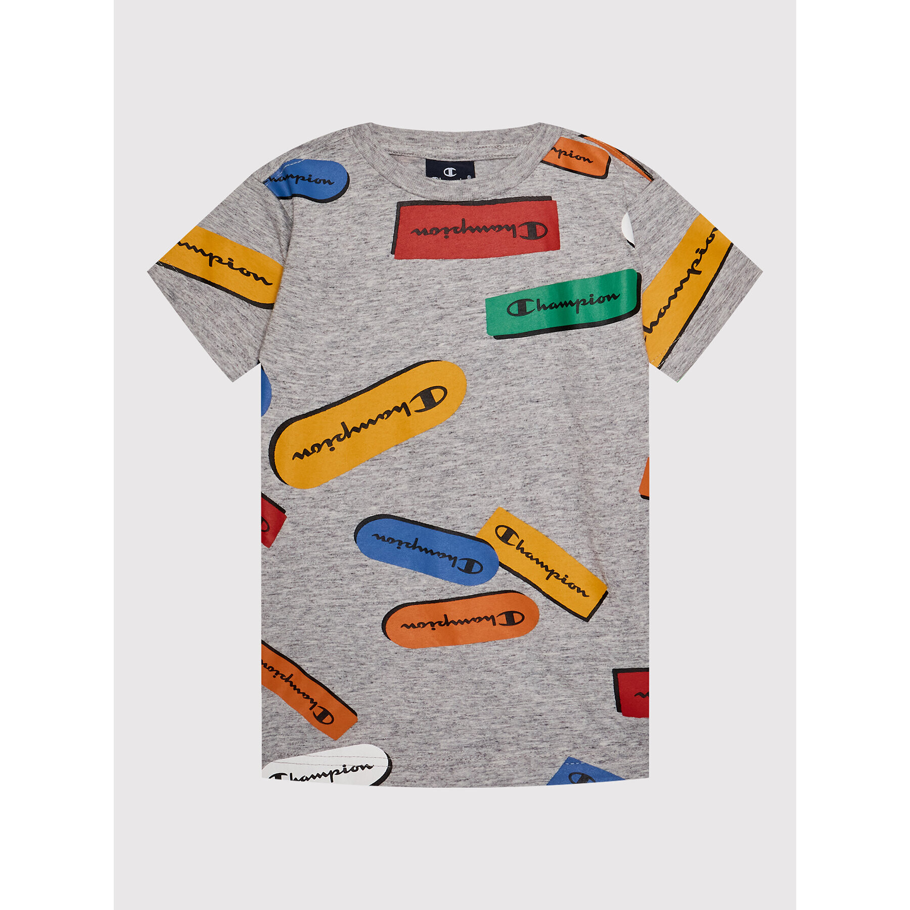 Champion Тишърт All-Over Graphic 305913 Сив Regular Fit - Pepit.bg