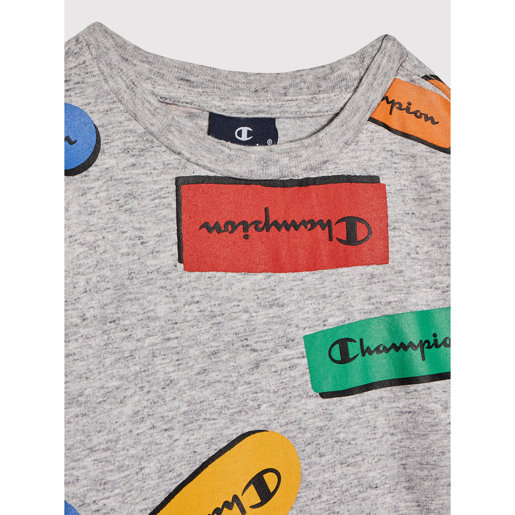 Champion Тишърт All-Over Graphic 305913 Сив Regular Fit - Pepit.bg
