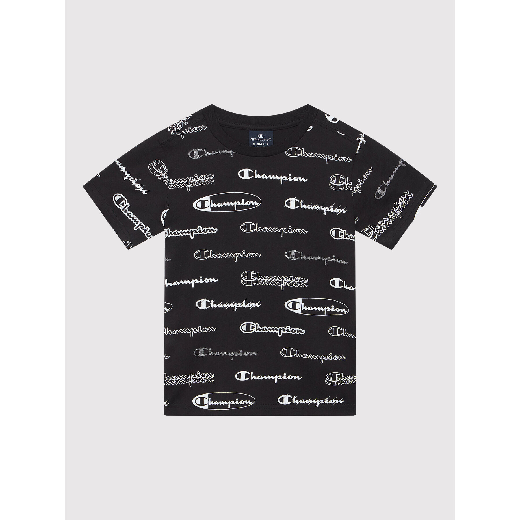 Champion Тишърт All-Over Script Logo 305934 Черен Regular Fit - Pepit.bg