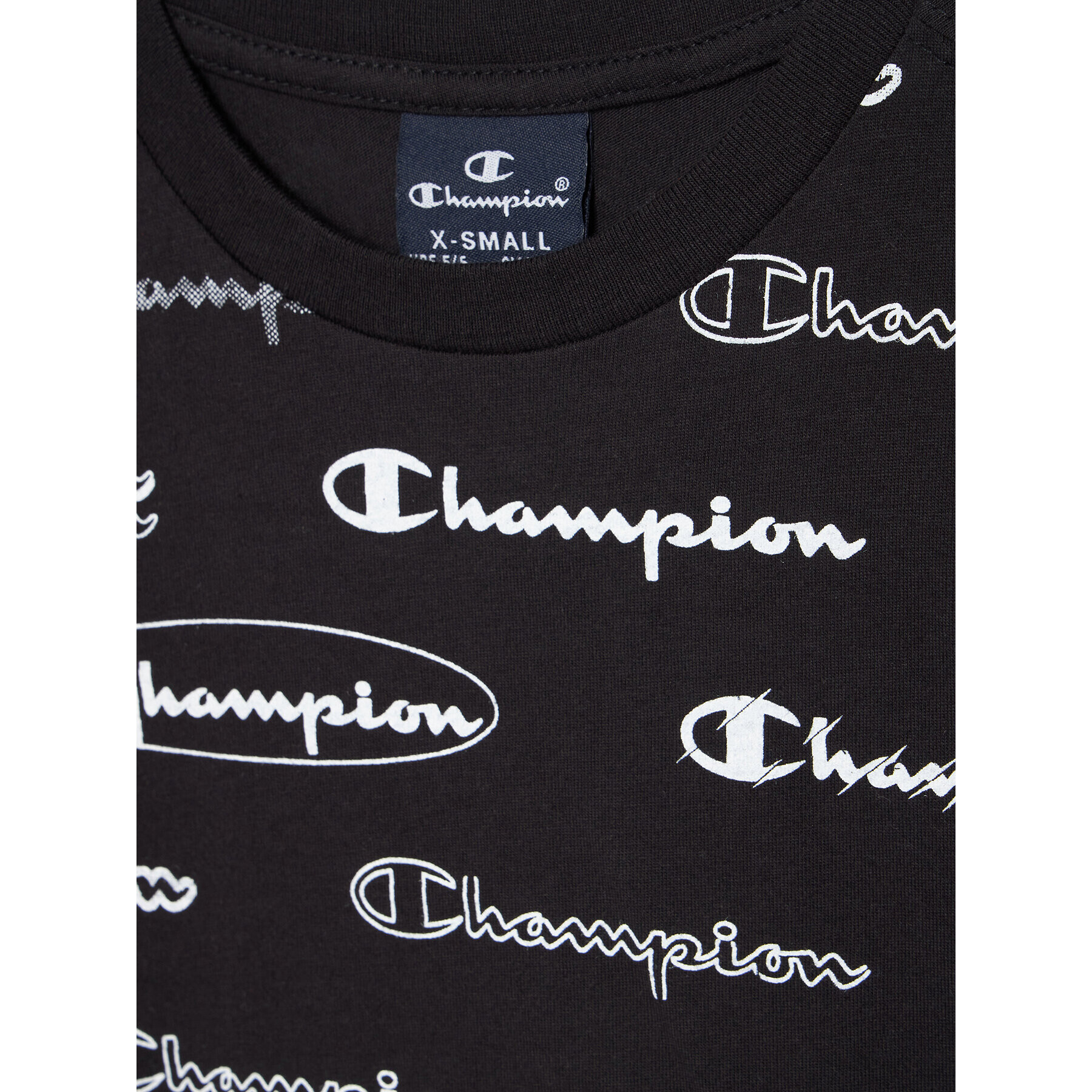 Champion Тишърт All-Over Script Logo 305934 Черен Regular Fit - Pepit.bg