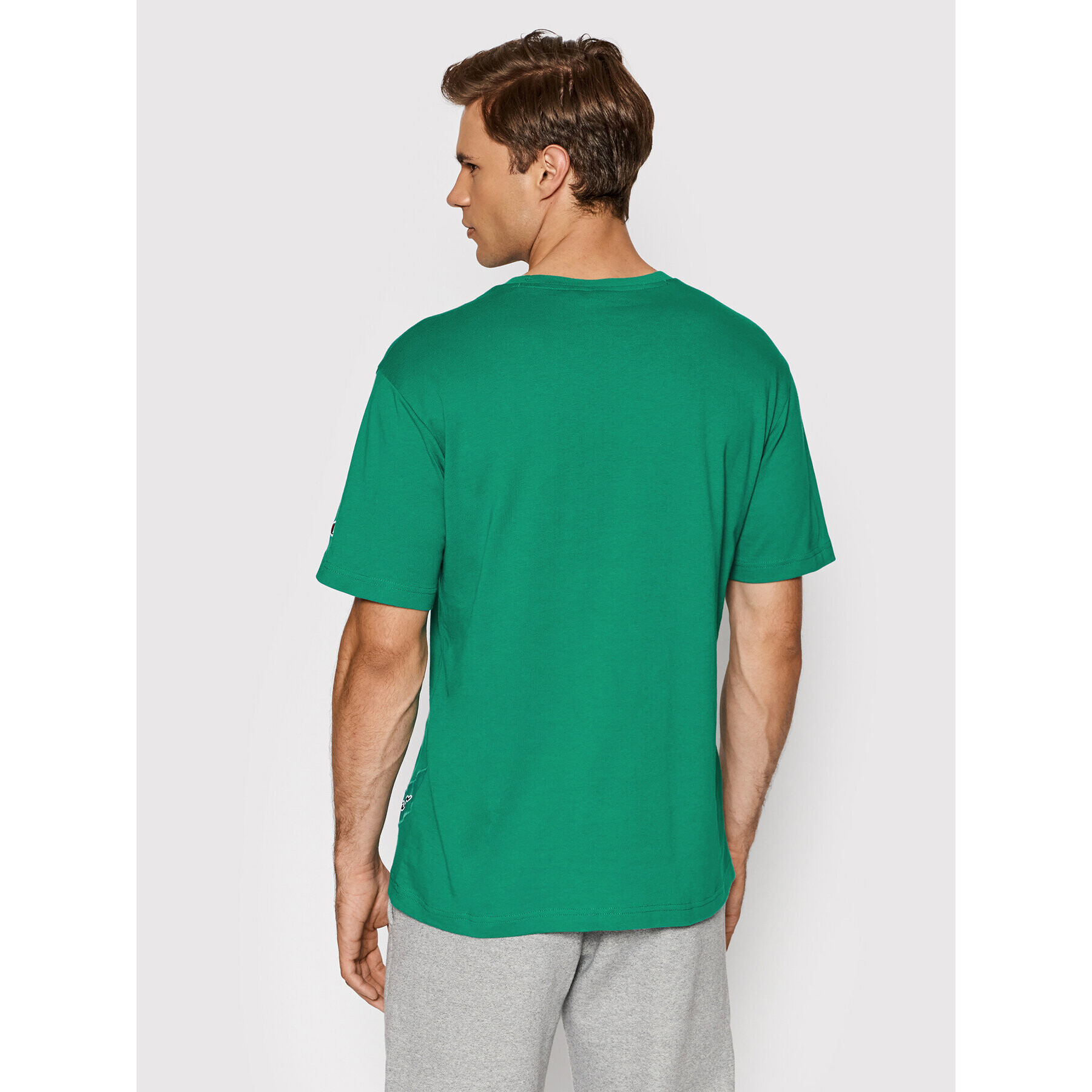 Champion Тишърт Asymmetric Script Logo 216553 Зелен Regular Fit - Pepit.bg