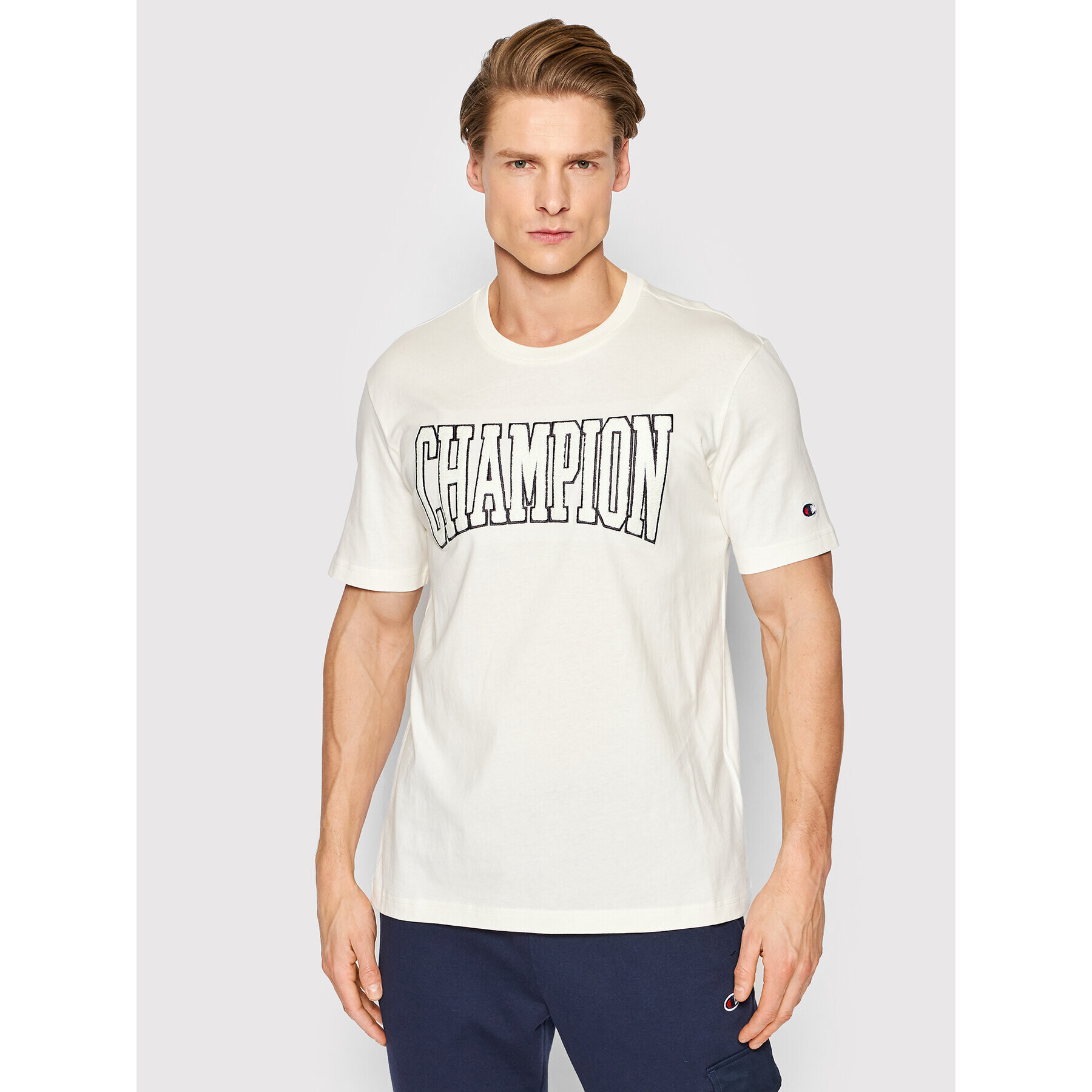 Champion Тишърт Athletic 217172 Бежов Regular Fit - Pepit.bg