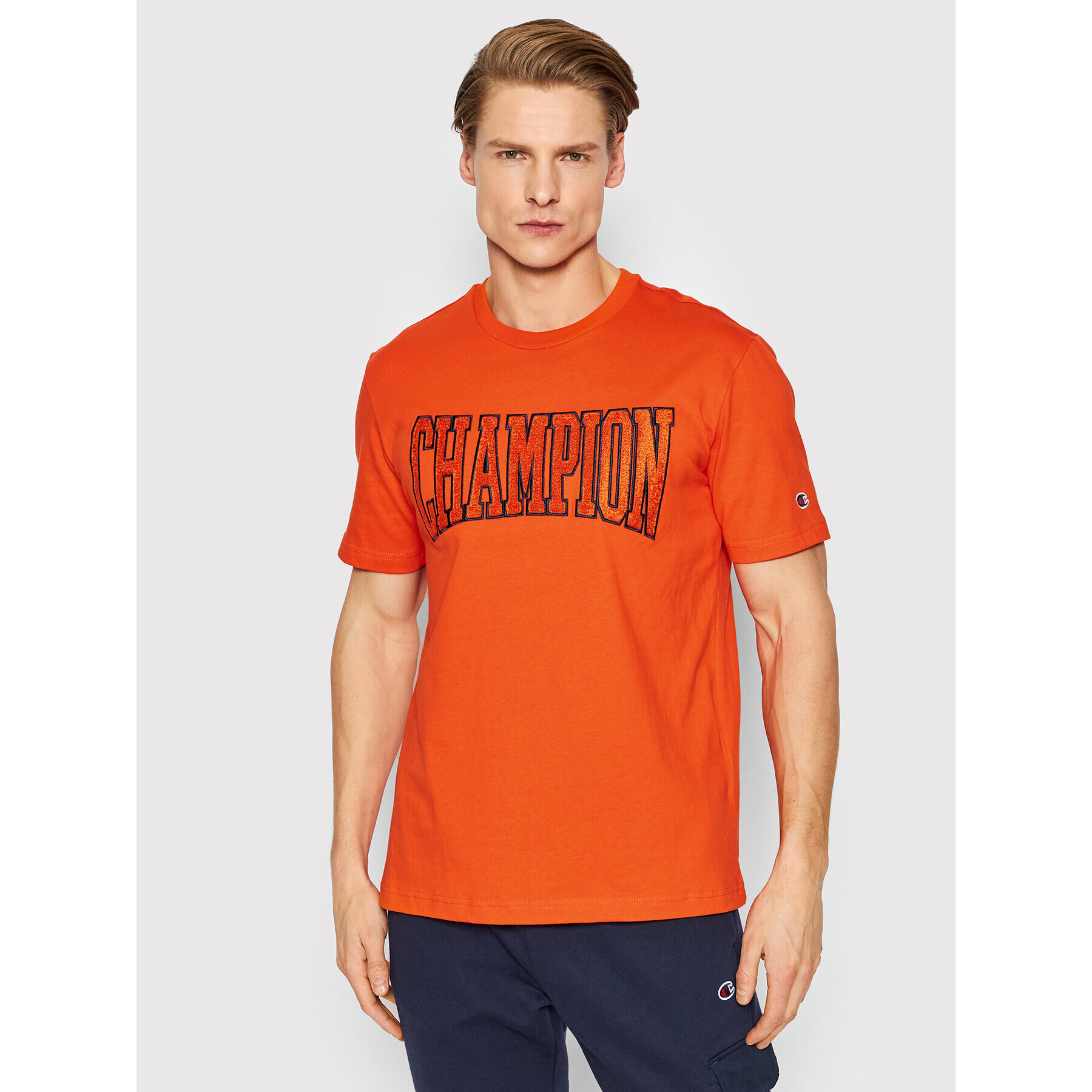 Champion Тишърт Athletic 217172 Оранжев Custom Fit - Pepit.bg