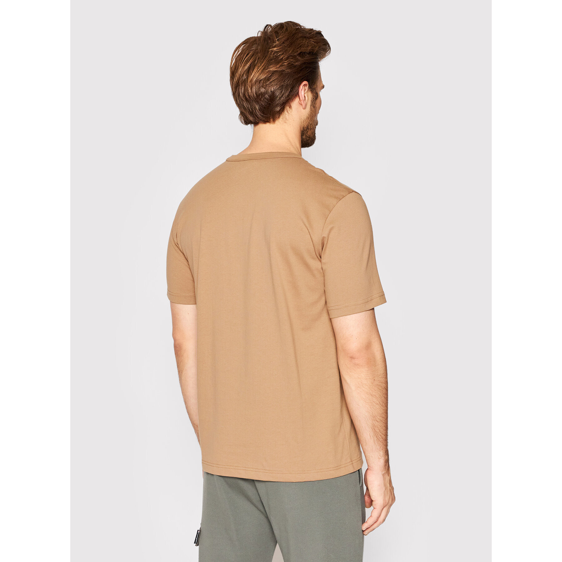 Champion Тишърт Basic C Logo 216545 Кафяв Regular Fit - Pepit.bg