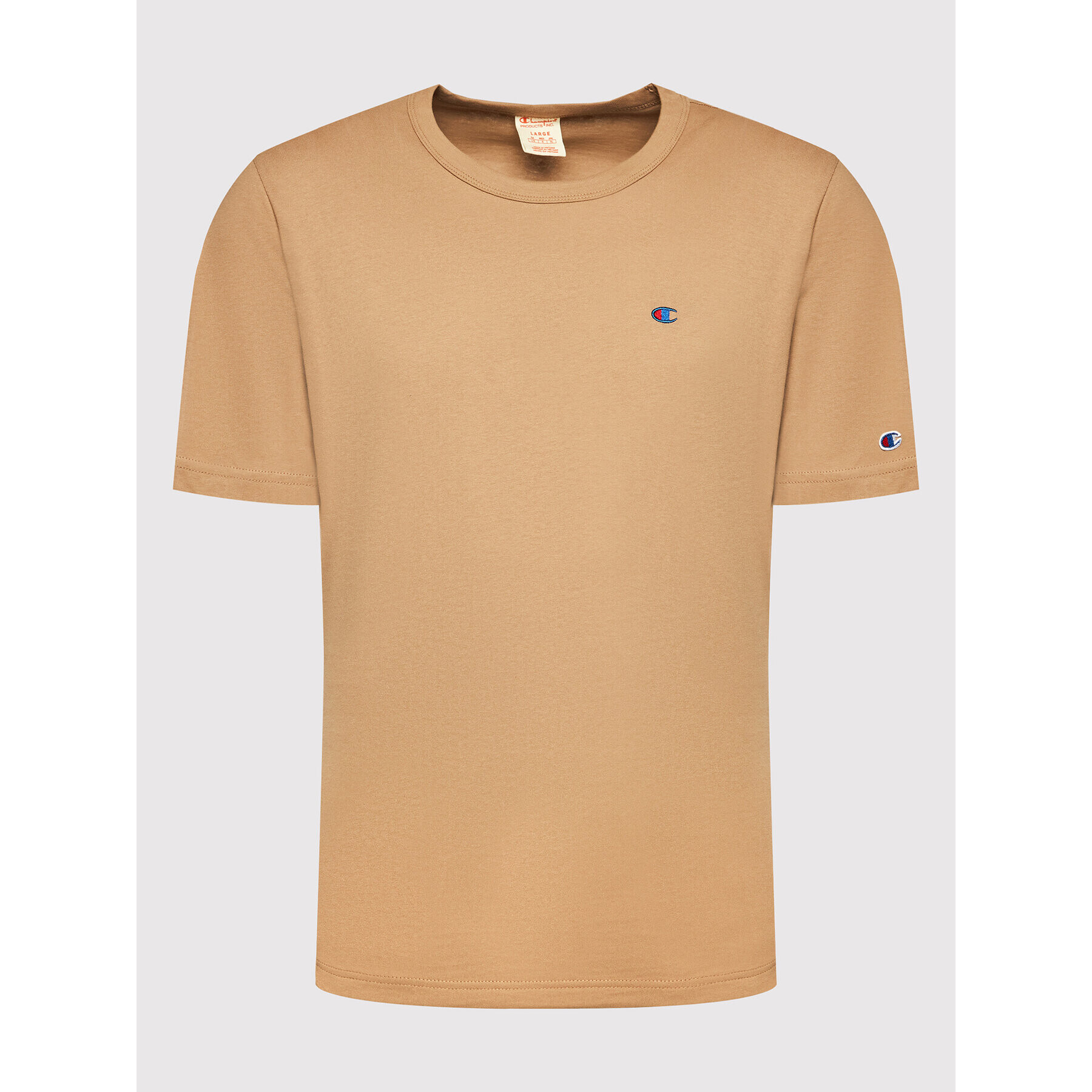 Champion Тишърт Basic C Logo 216545 Кафяв Regular Fit - Pepit.bg