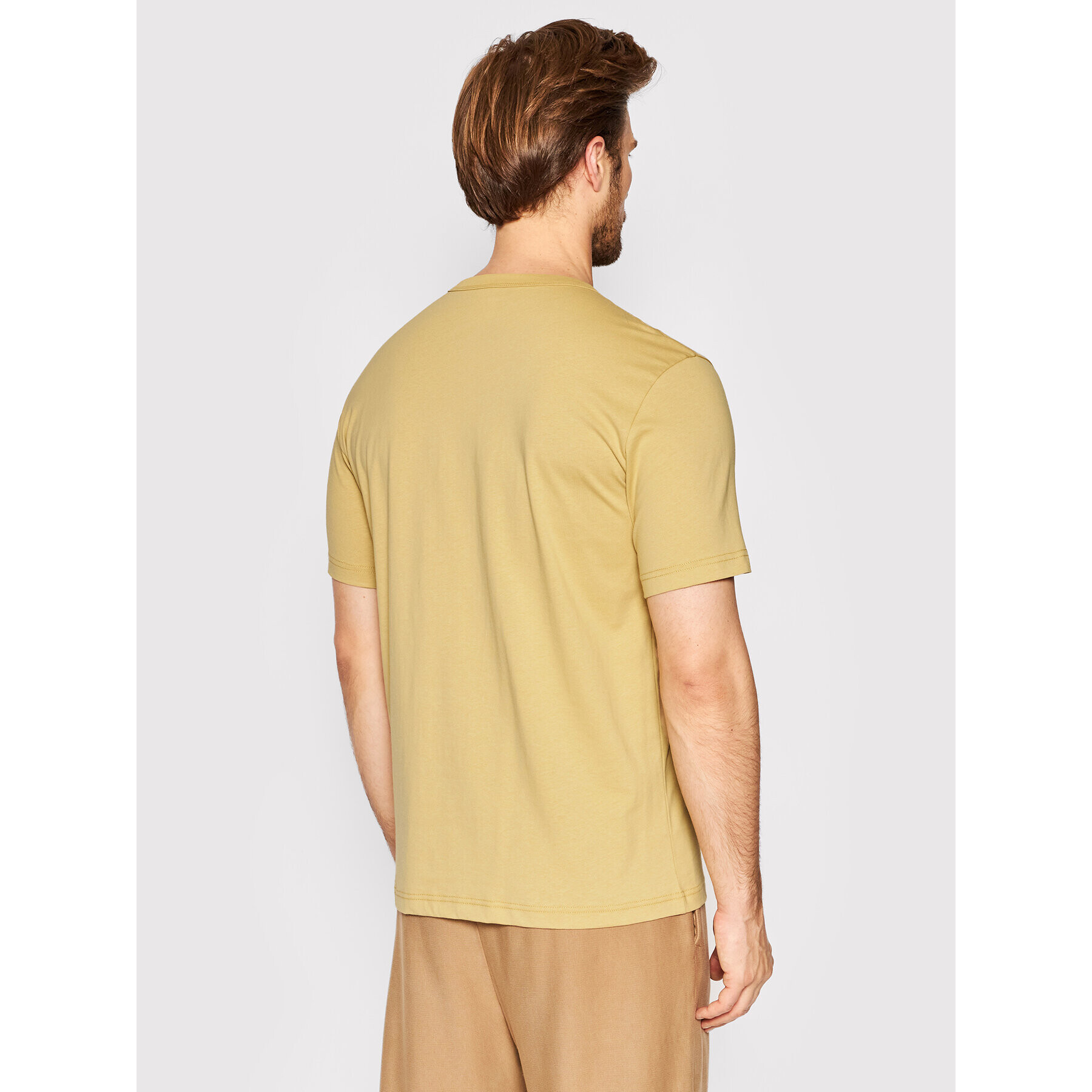 Champion Тишърт Basic C Logo 216545 Жълт Custome Fit - Pepit.bg