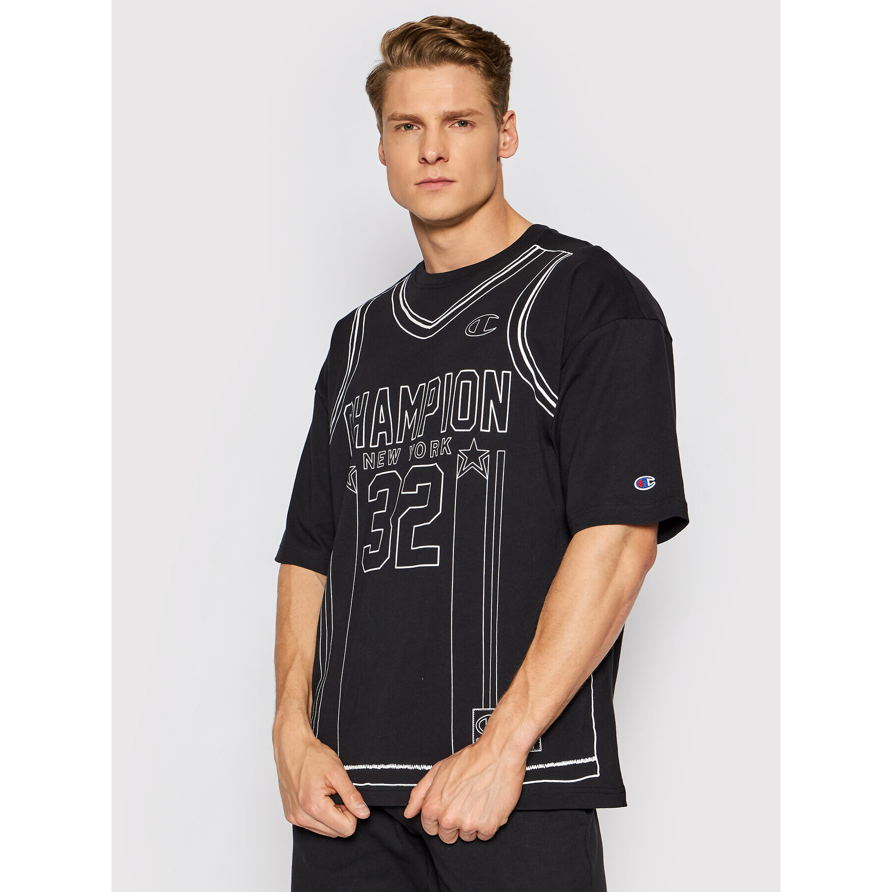 Champion Тишърт Basketball 216427 Черен Custom Fit - Pepit.bg