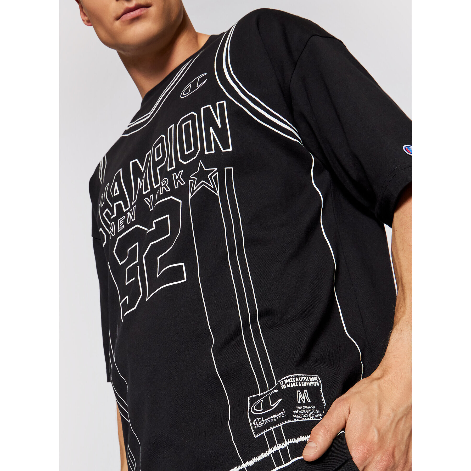 Champion Тишърт Basketball 216427 Черен Custom Fit - Pepit.bg