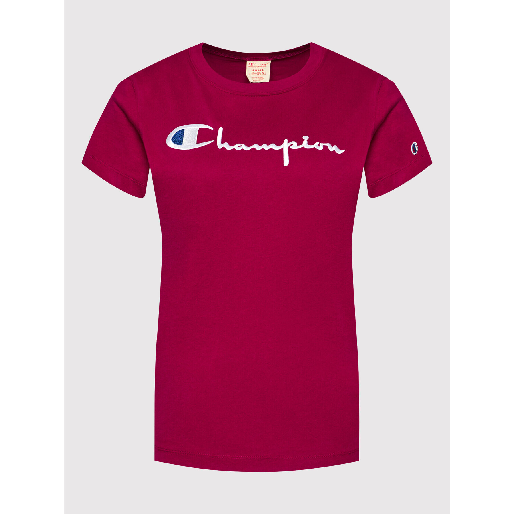 Champion Тишърт Big Logo 114128 Бордо Regular Fit - Pepit.bg