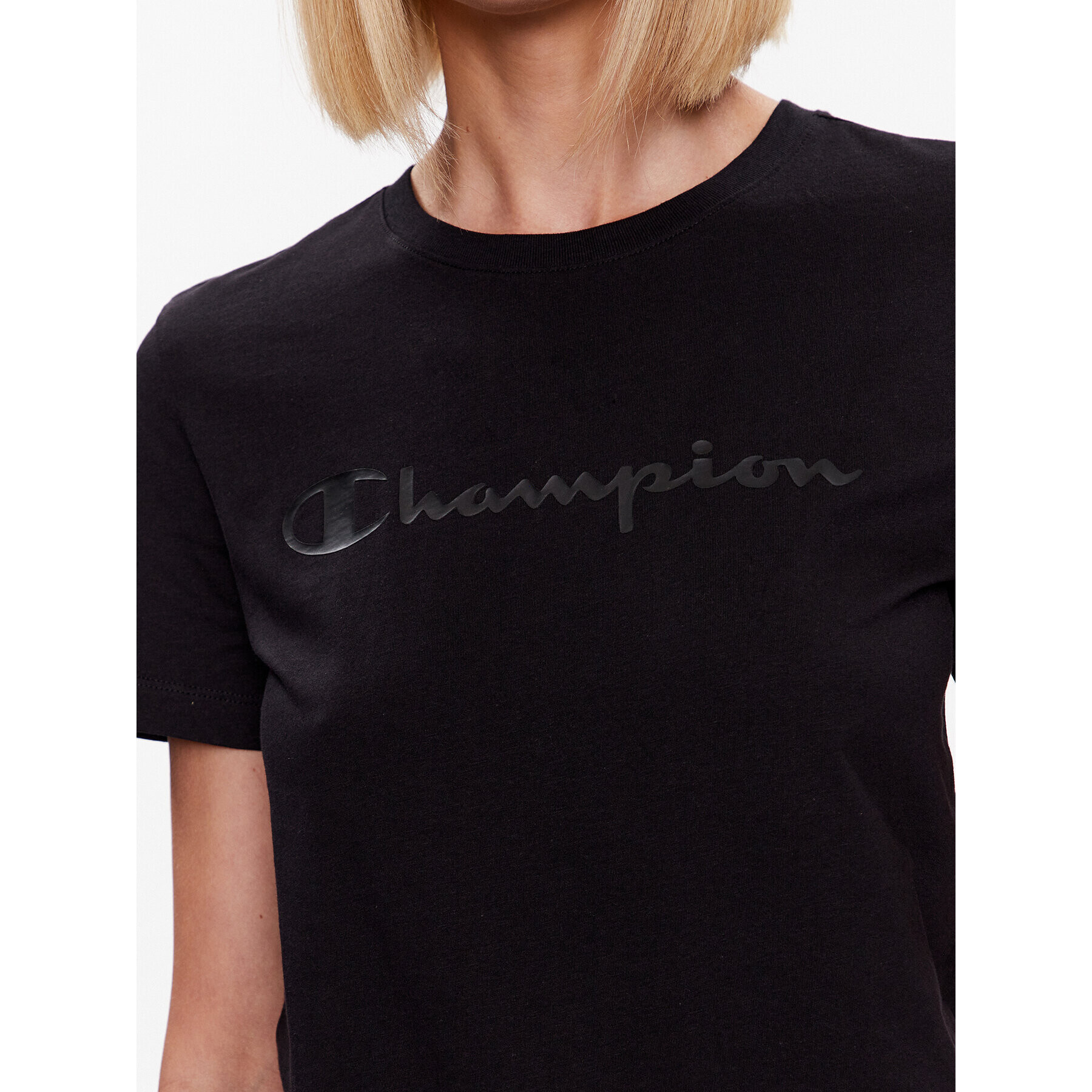 Champion Тишърт Big Script 114911 Черен Regular Fit - Pepit.bg