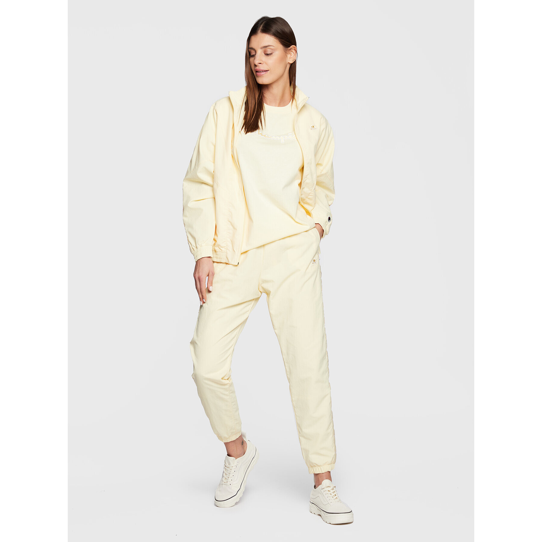 Champion Тишърт Big Script Logo 115496 Жълт Regular Fit - Pepit.bg